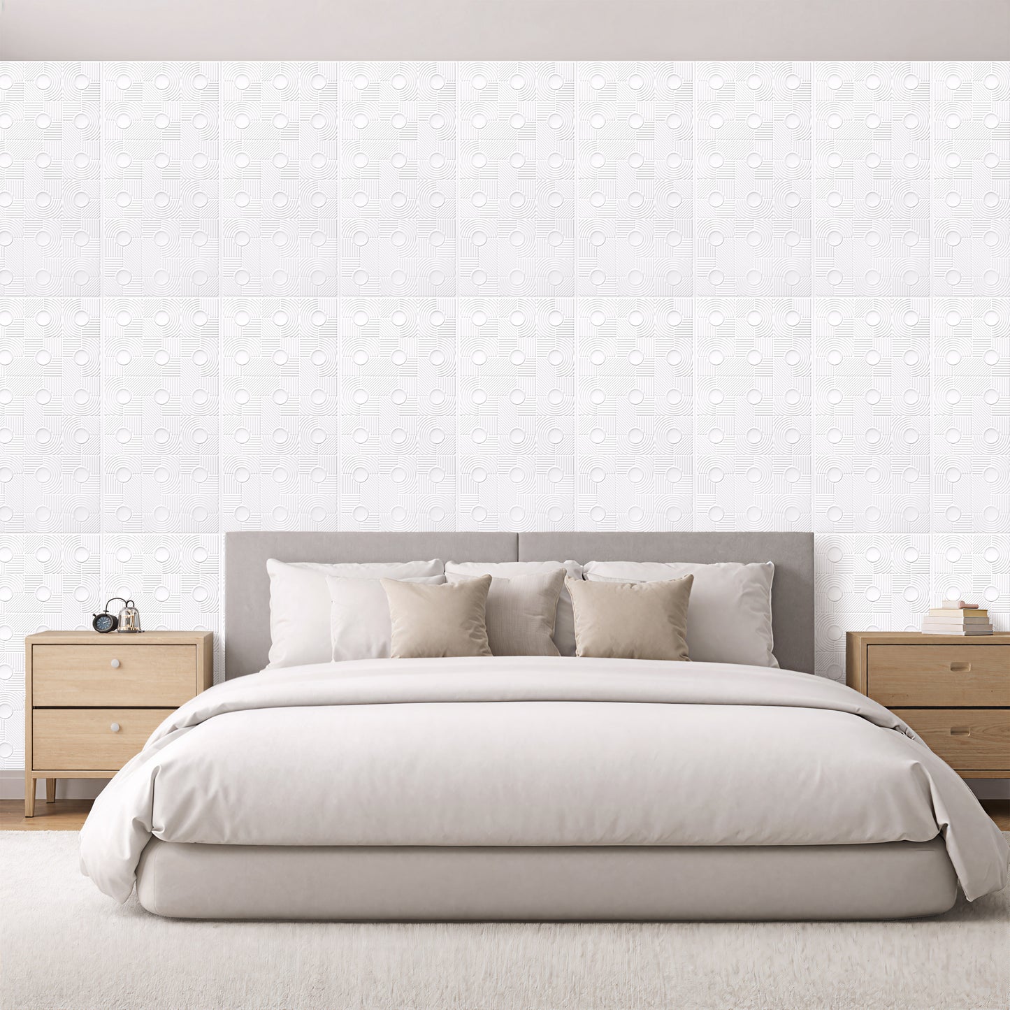 3D Peel and Stick Wall Panels - Soft-Touch Matte Finish, 1.6 ft X 3.4 ft - White