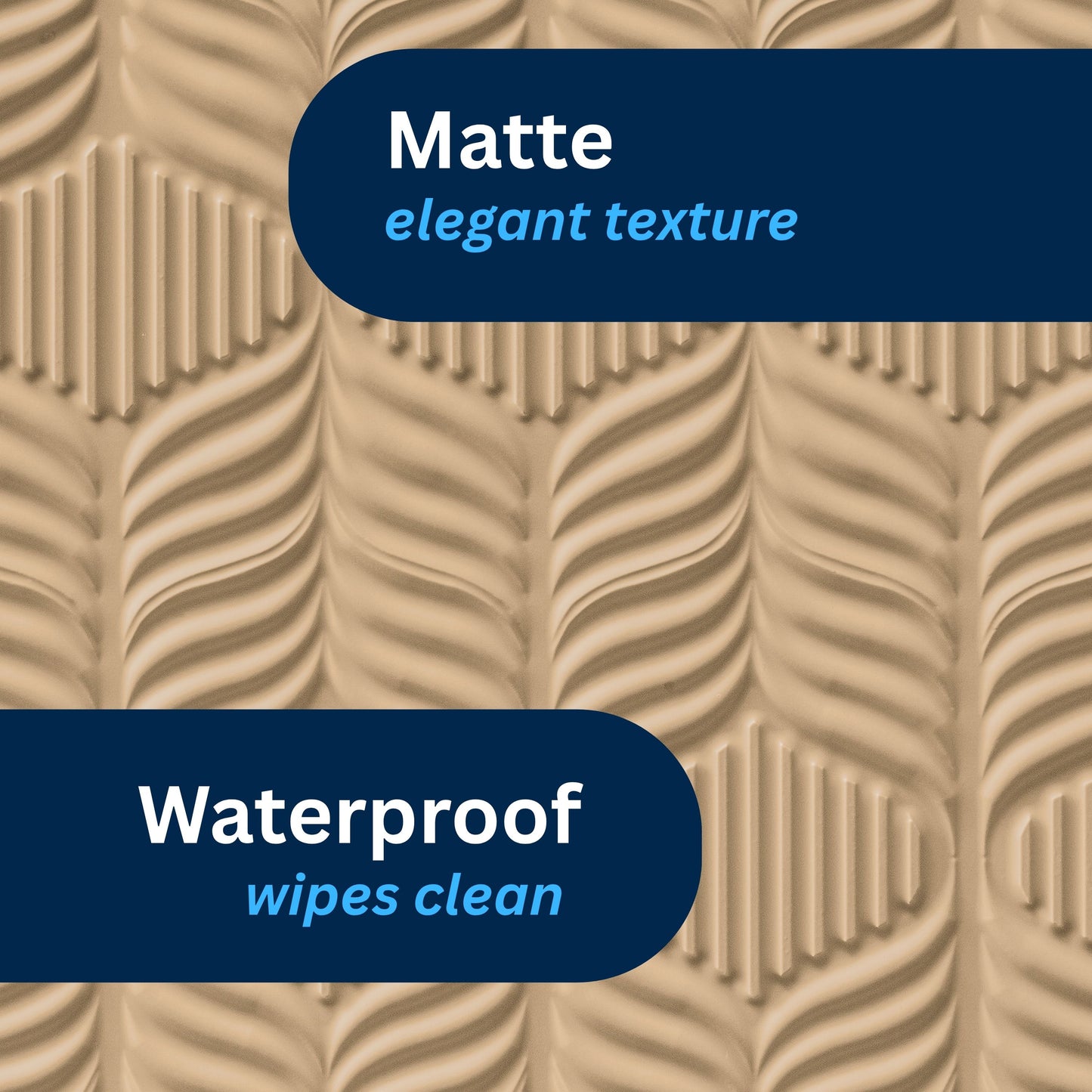 3D Peel and Stick Wall Panels - Soft-Touch Matte Finish, 1.6 ft X 3.4 ft - Moccasin