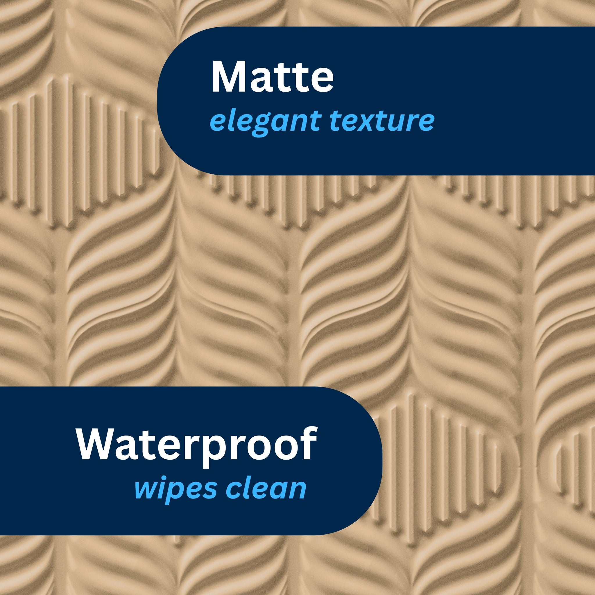 3D Peel and Stick Wall Panels - Soft-Touch Matte Finish, 1.6 ft X 3.4 ft - Moccasin
