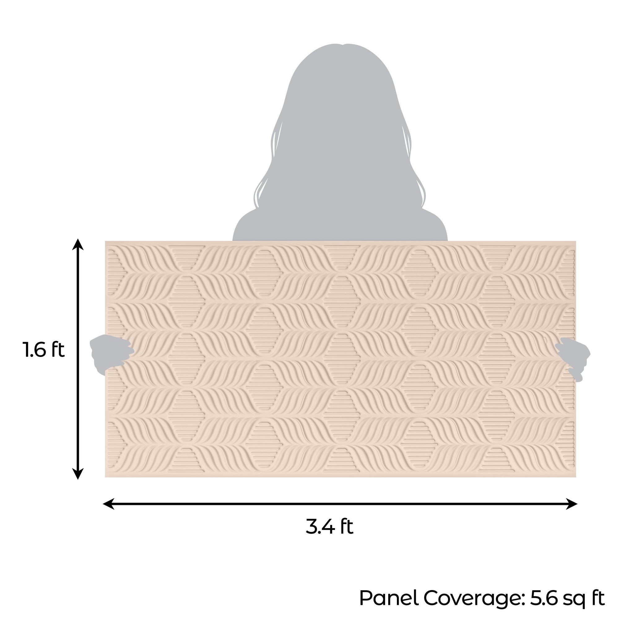 3D Peel and Stick Wall Panels - Soft-Touch Matte Finish, 1.6 ft X 3.4 ft - Moccasin