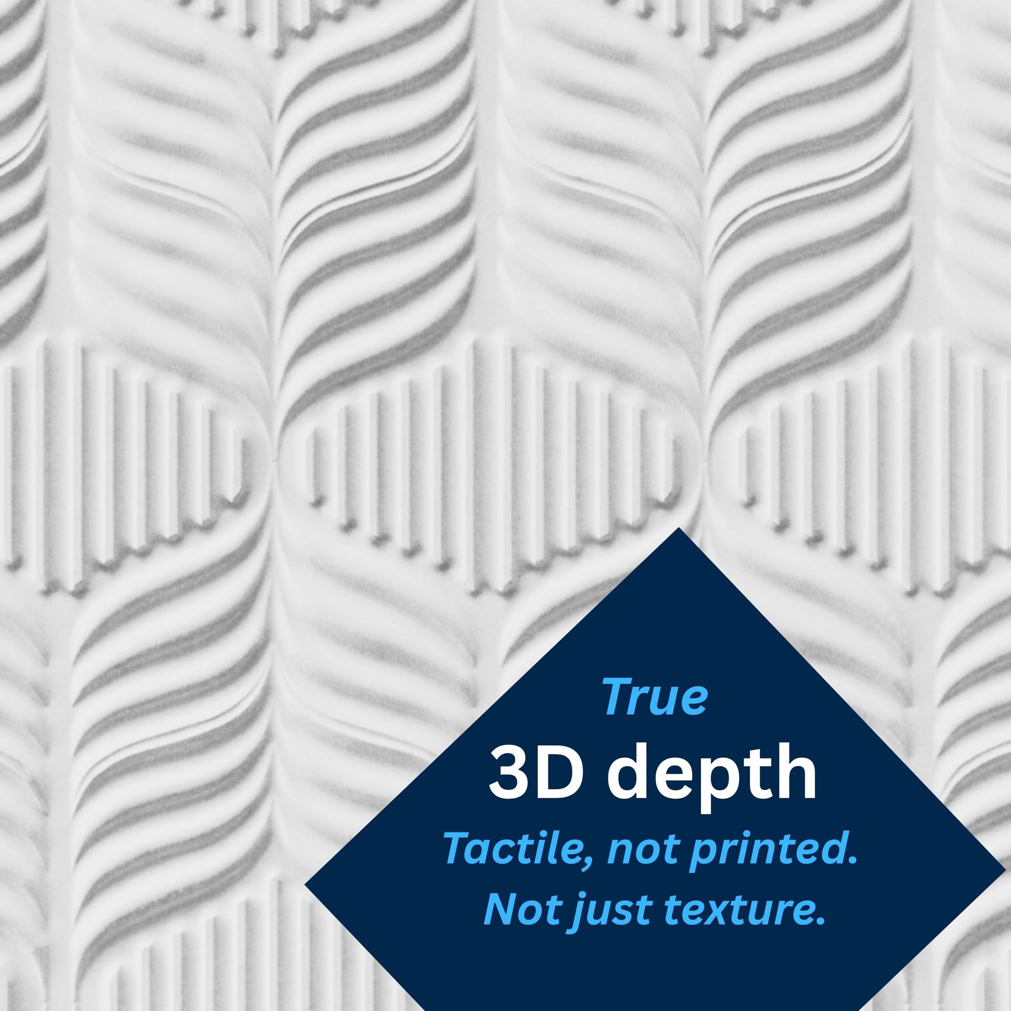 3D Peel and Stick Wall Panels - Soft-Touch Matte Finish, 1.6 ft X 3.4 ft - White
