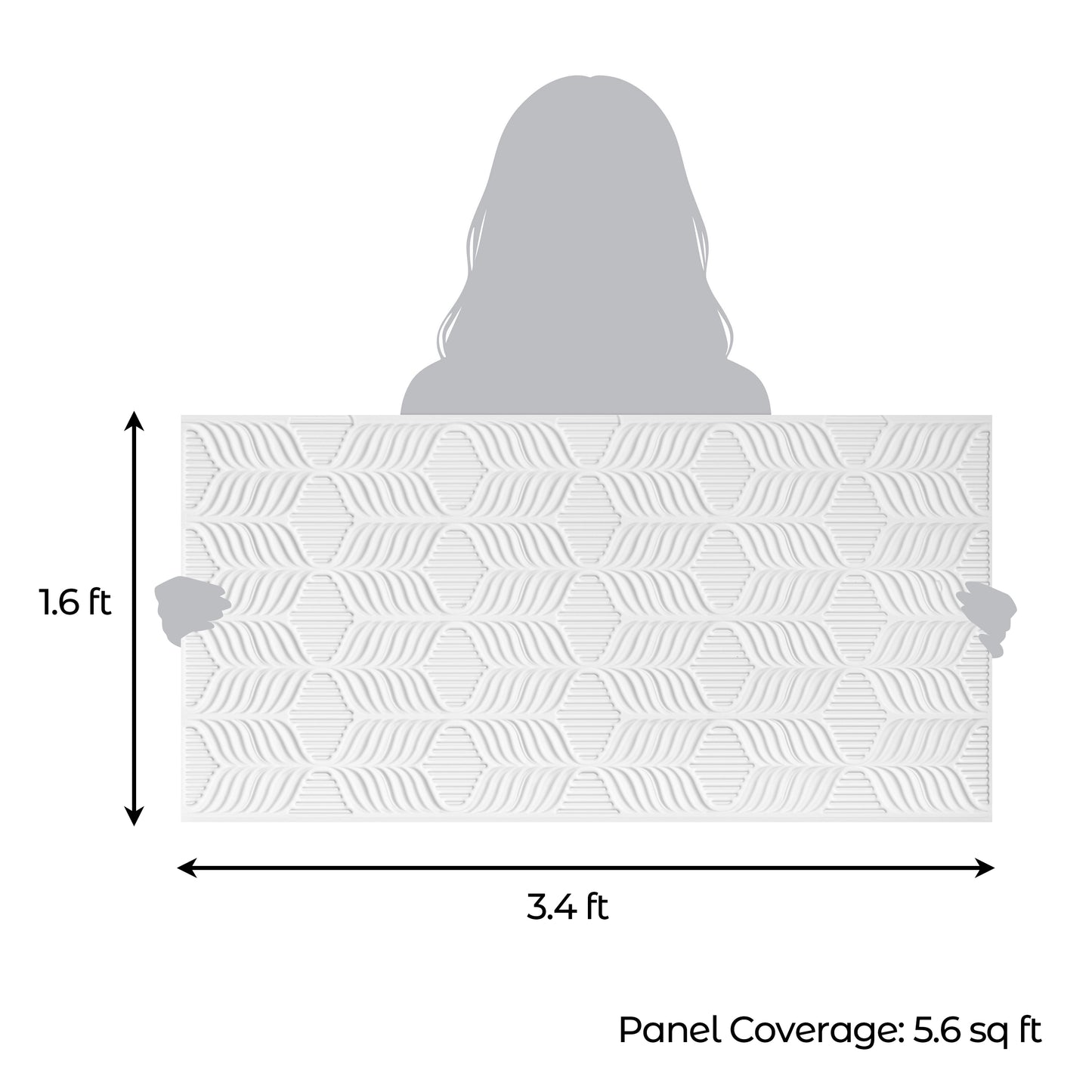 3D Peel and Stick Wall Panels - Soft-Touch Matte Finish, 1.6 ft X 3.4 ft - White