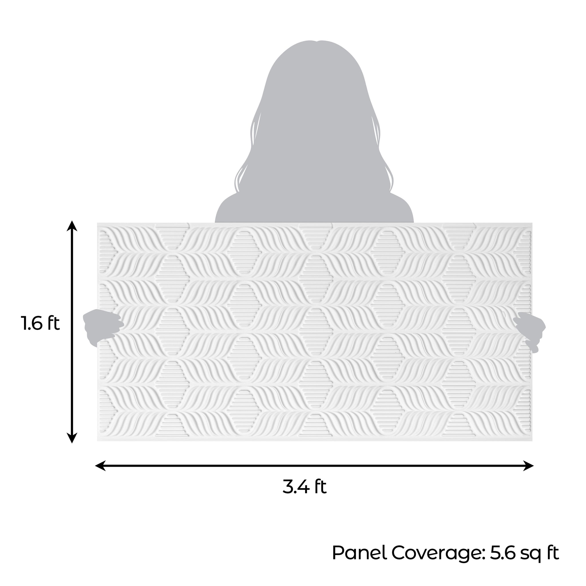 3D Peel and Stick Wall Panels - Soft-Touch Matte Finish, 1.6 ft X 3.4 ft - White