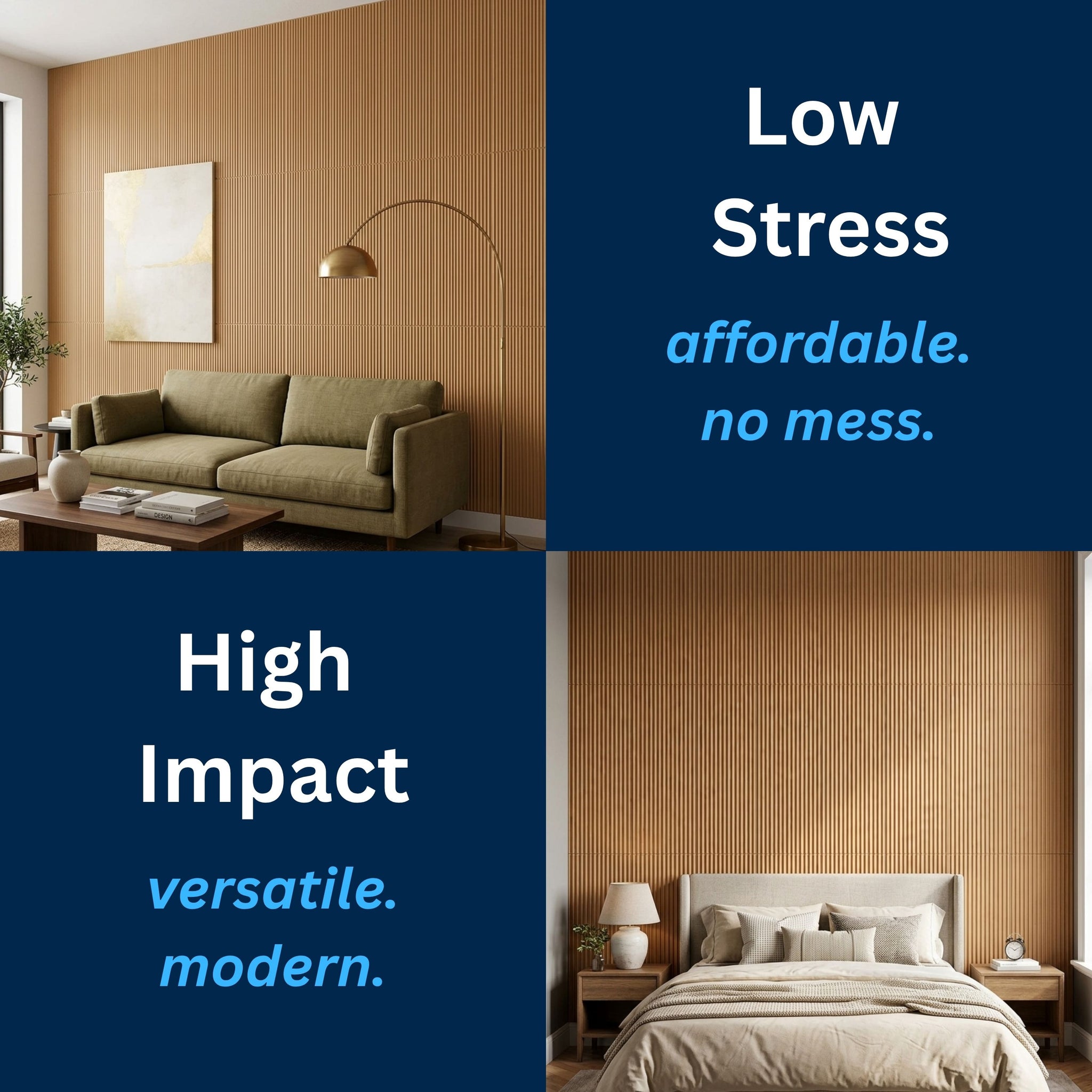3D Peel and Stick Wall Panels - Soft-Touch Matte Finish, 1.6 ft X 3.4 ft - Almond Sand