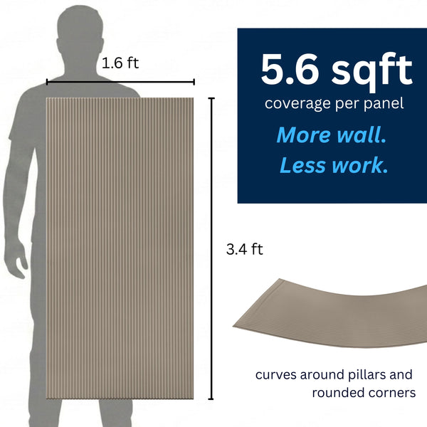 3D Peel and Stick Wall Panels - Soft-Touch Matte Finish, 1.6 ft X 3.4 ft - Alpaca Grey