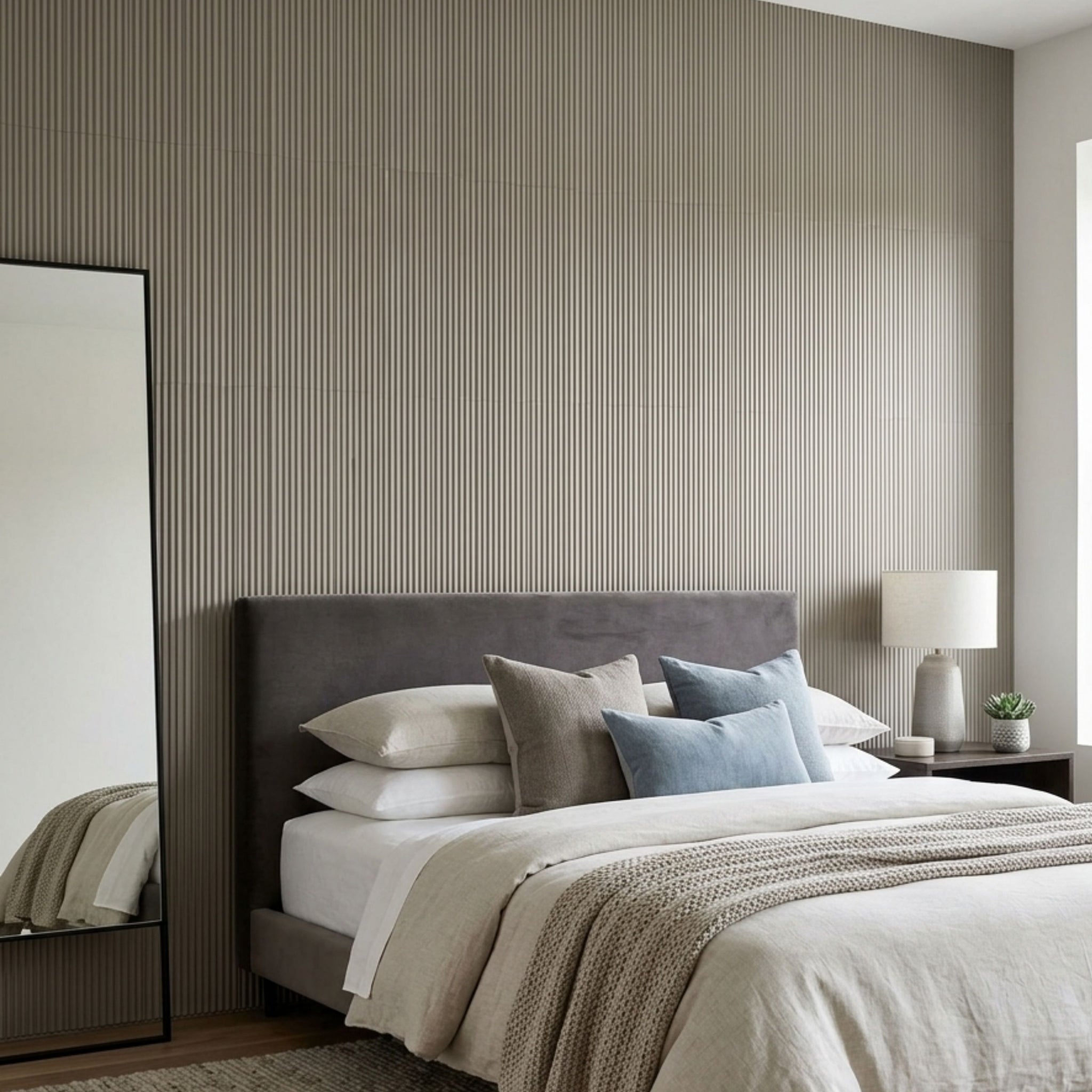 3D Peel and Stick Wall Panels - Soft-Touch Matte Finish, 1.6 ft X 3.4 ft - Alpaca Grey