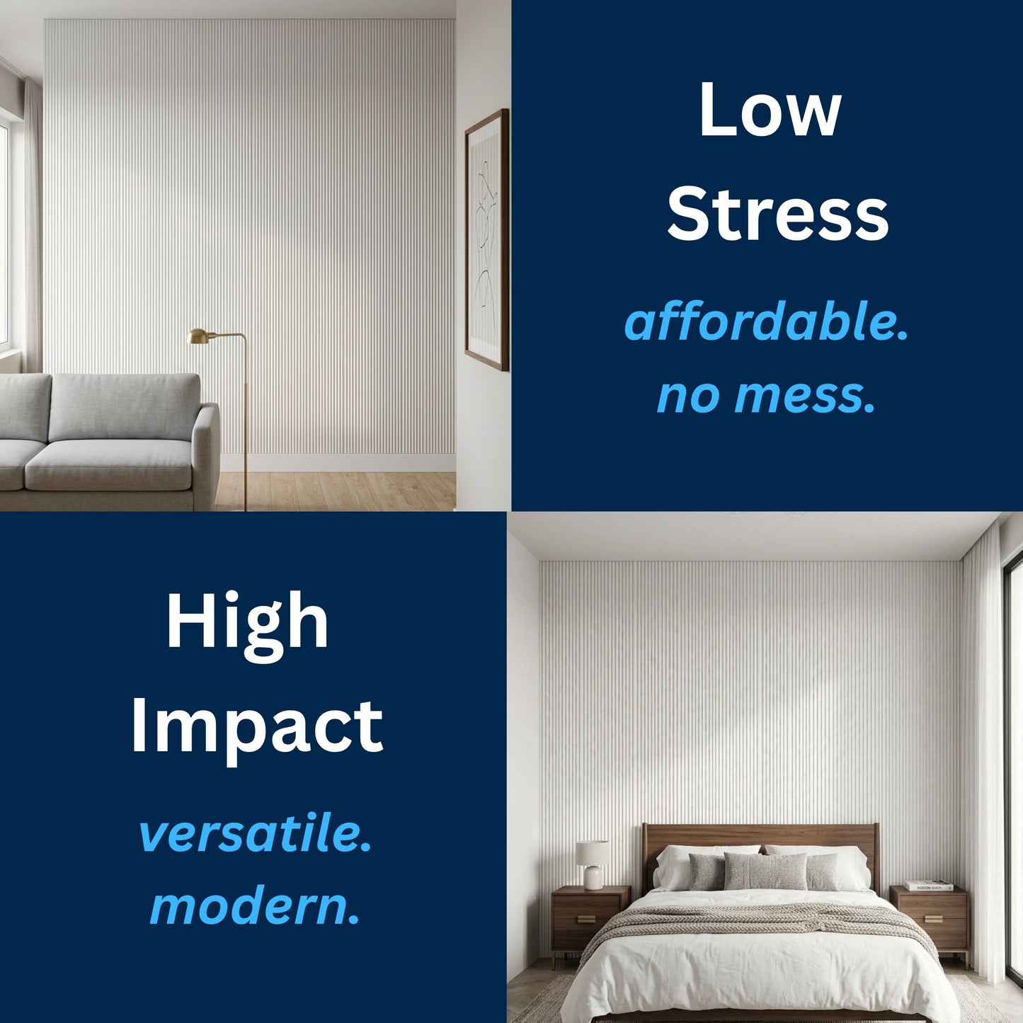 3D Peel and Stick Wall Panels - Soft-Touch Matte Finish, 1.6 ft X 3.4 ft - White