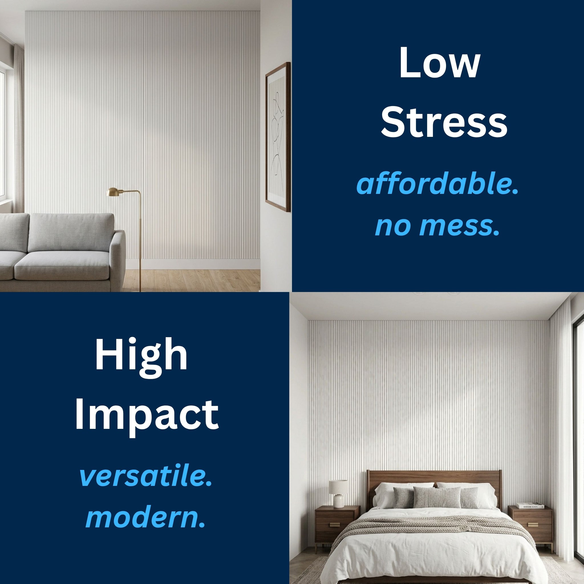 3D Peel and Stick Wall Panels - Soft-Touch Matte Finish, 1.6 ft X 3.4 ft - White