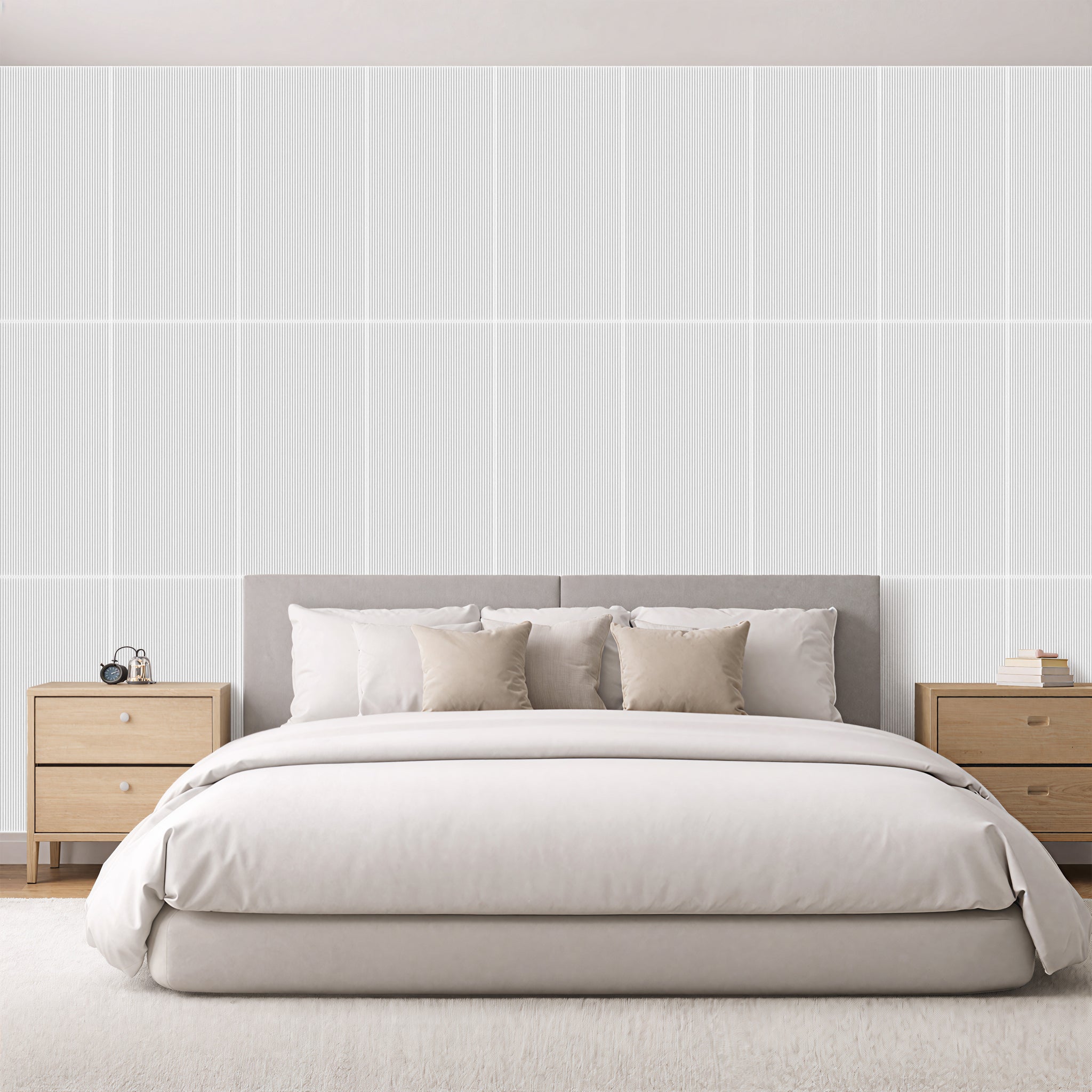 3D Peel and Stick Wall Panels - Soft-Touch Matte Finish, 1.6 ft X 3.4 ft - White