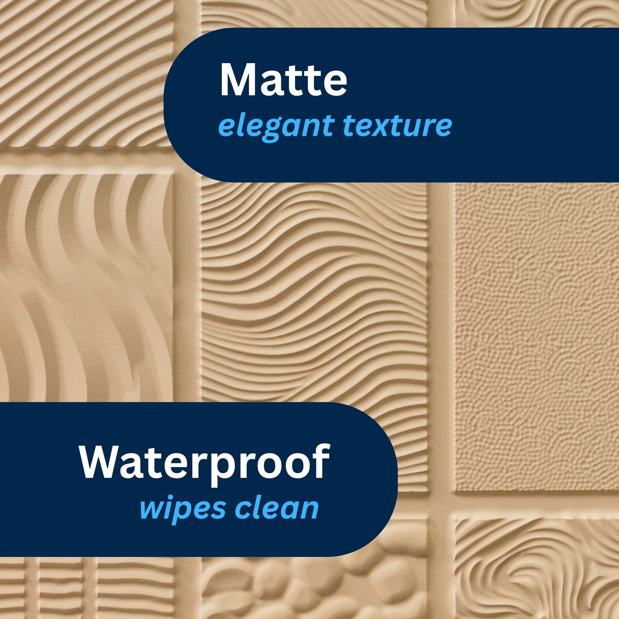 3D Peel and Stick Wall Panels - Soft-Touch Matte Finish, 1.6 ft X 3.4 ft - Moccasin