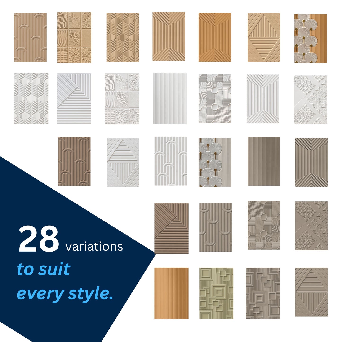 3D Peel and Stick Wall Panels - Soft-Touch Matte Finish, 1.6 ft X 3.4 ft - Moccasin