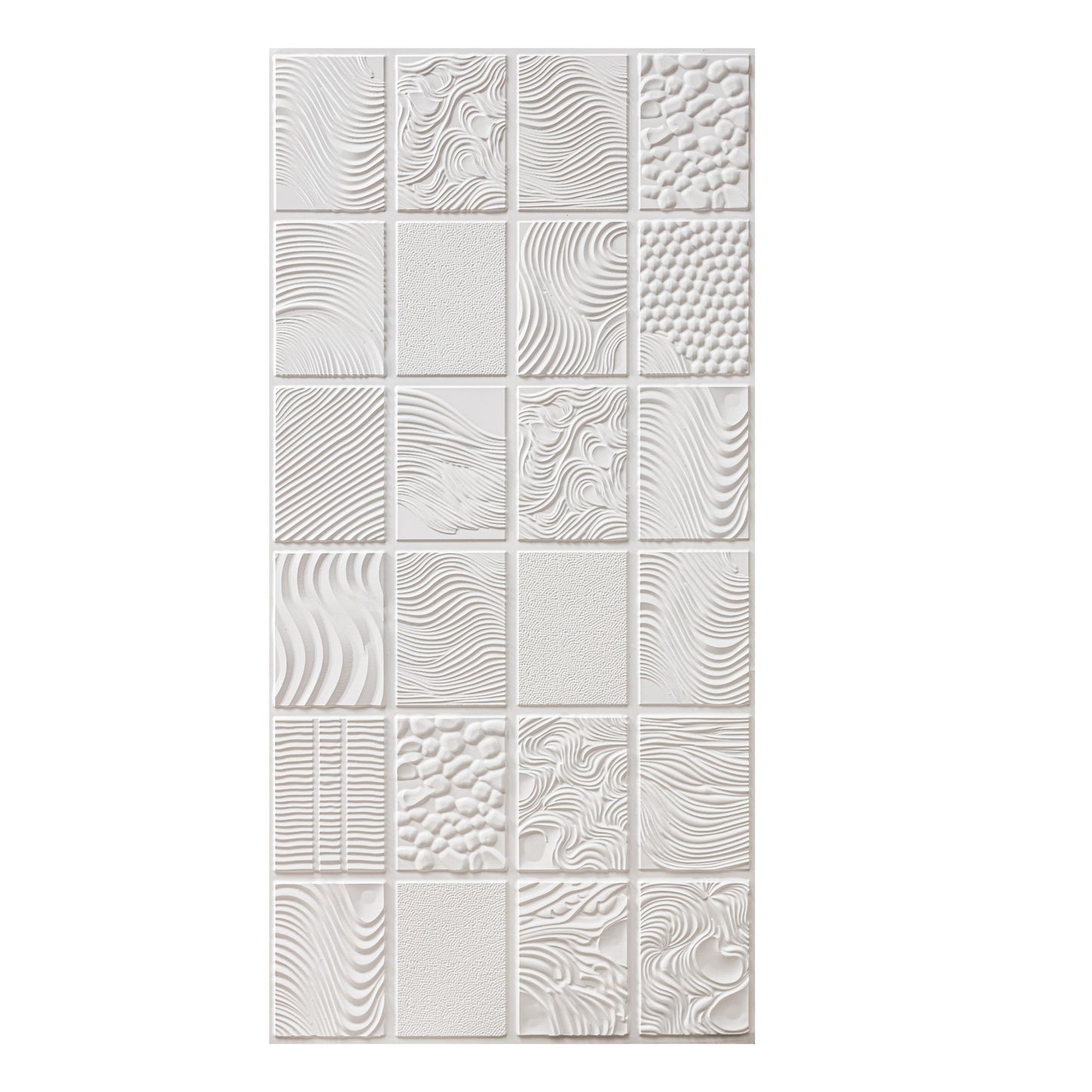 3D Peel and Stick Wall Panels - Soft-Touch Matte Finish, 1.6 ft X 3.4 ft - White