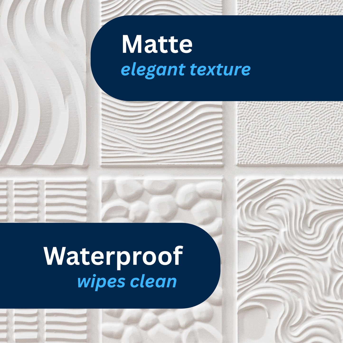 3D Peel and Stick Wall Panels - Soft-Touch Matte Finish, 1.6 ft X 3.4 ft - White