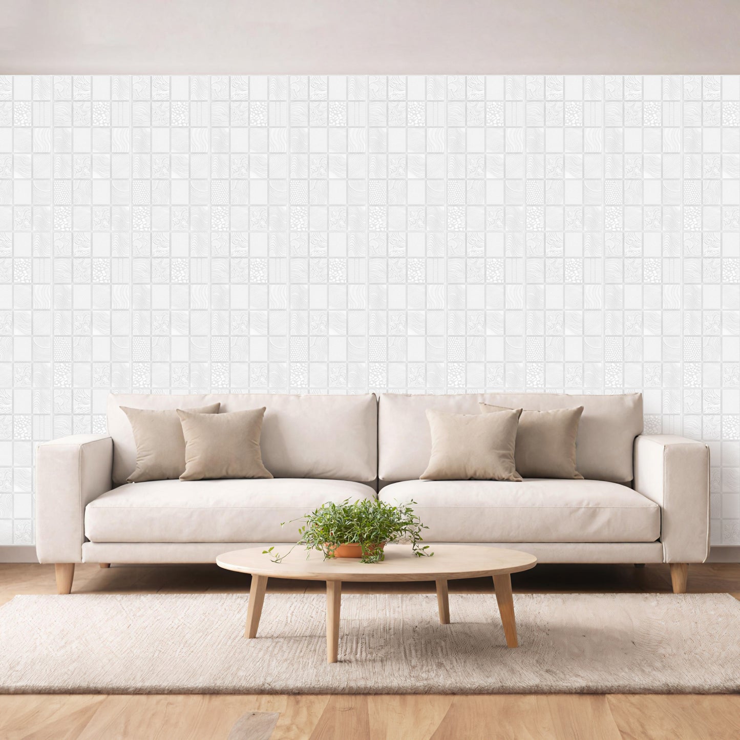 3D Peel and Stick Wall Panels - Soft-Touch Matte Finish, 1.6 ft X 3.4 ft - White