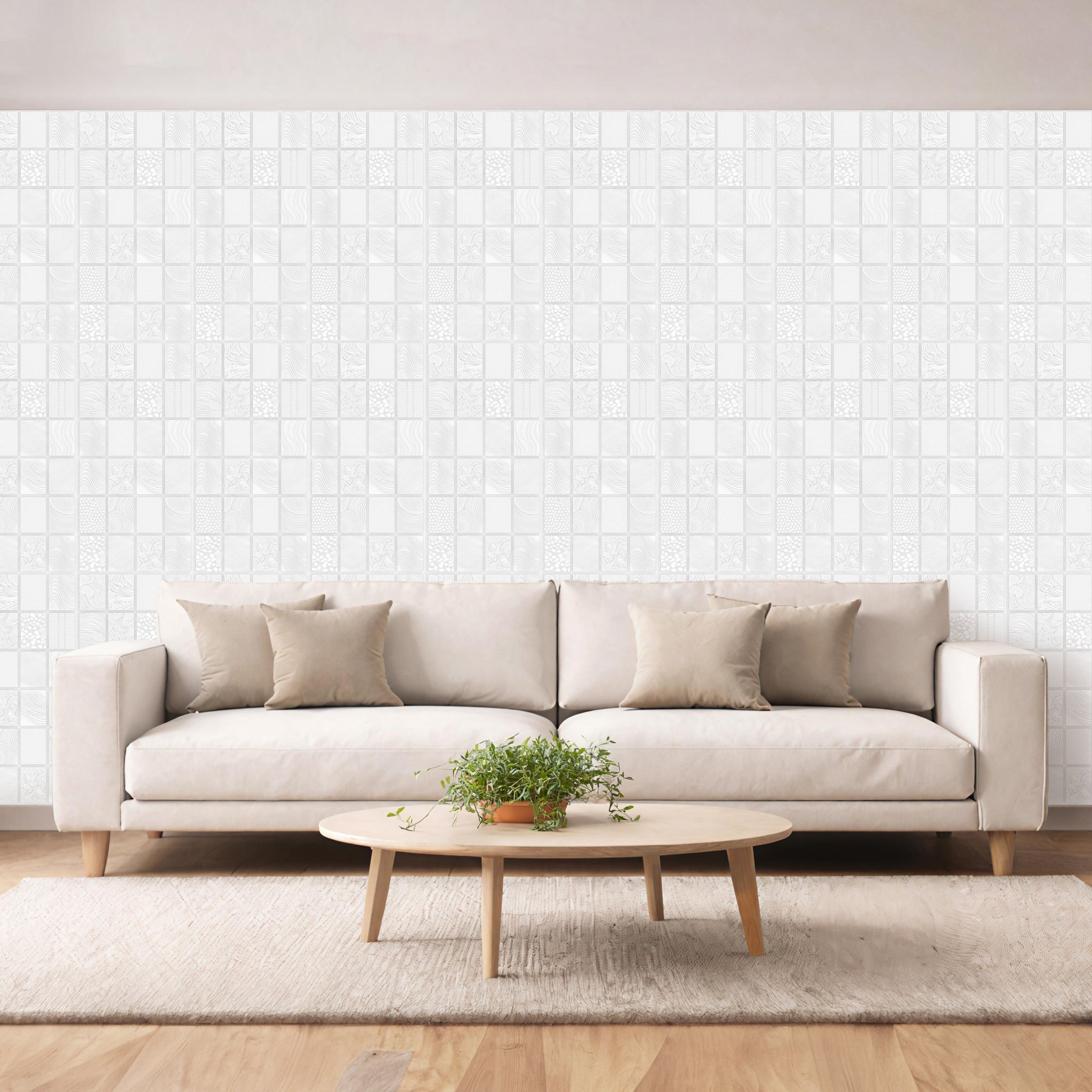 3D Peel and Stick Wall Panels - Soft-Touch Matte Finish, 1.6 ft X 3.4 ft - White