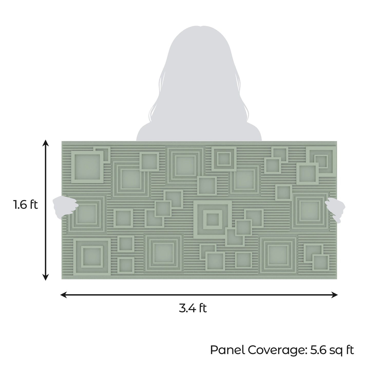 3D Peel and Stick Wall Panels - Soft-Touch Matte Finish, 1.6 ft X 3.4 ft - Pistachio Green