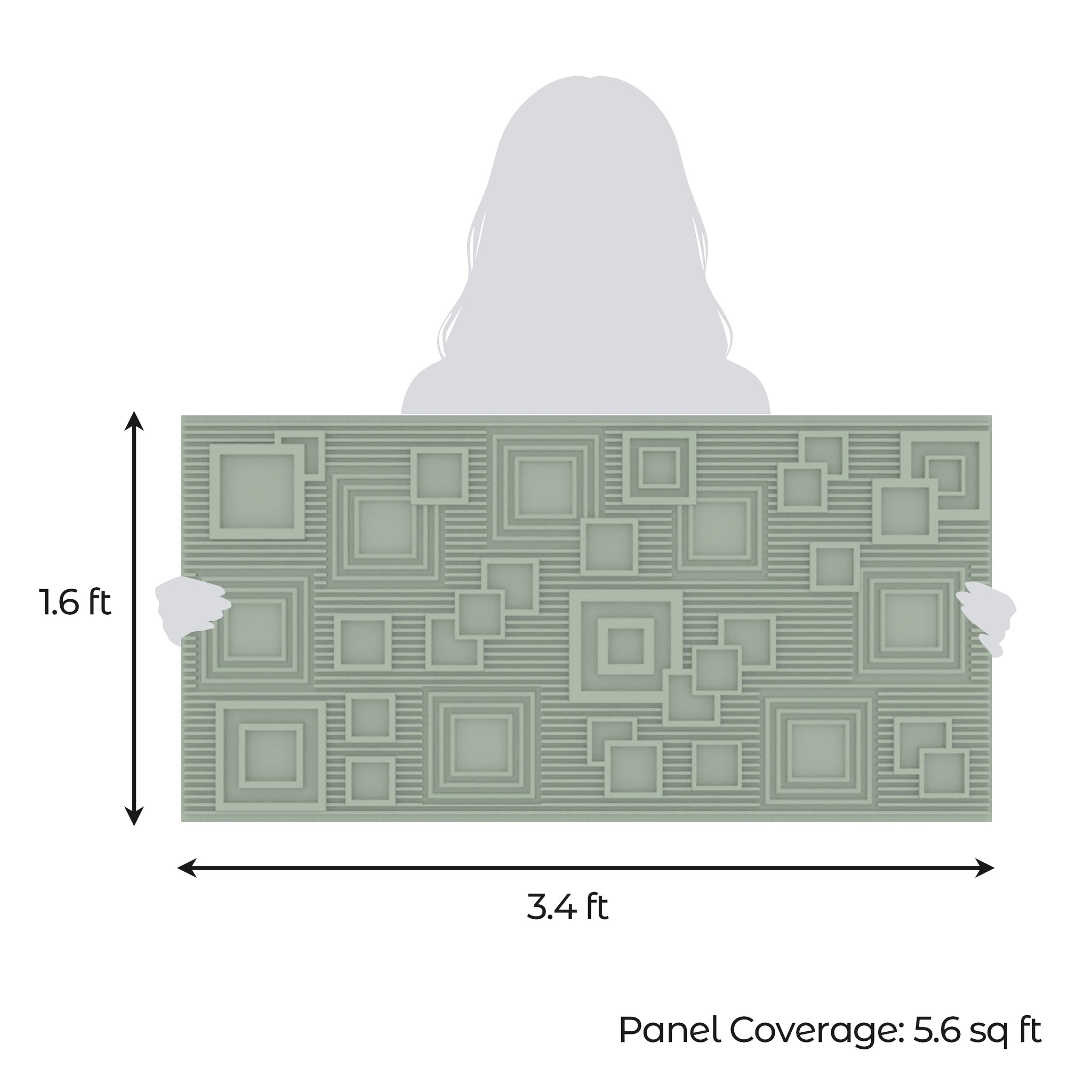 3D Peel and Stick Wall Panels - Soft-Touch Matte Finish, 1.6 ft X 3.4 ft - Pistachio Green