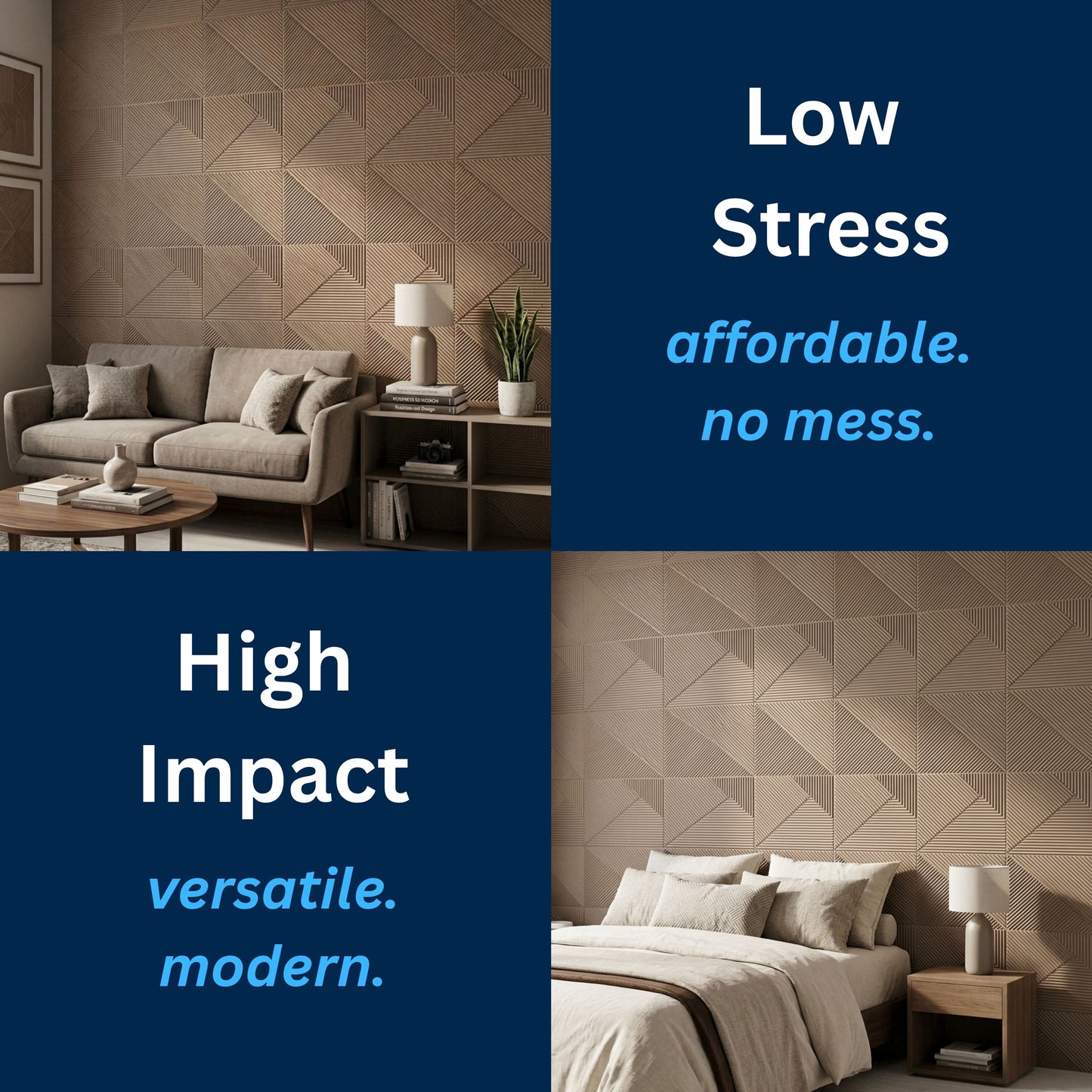 3D Peel and Stick Wall Panels - Soft-Touch Matte Finish, 1.6 ft X 3.4 ft - Rose Taupe