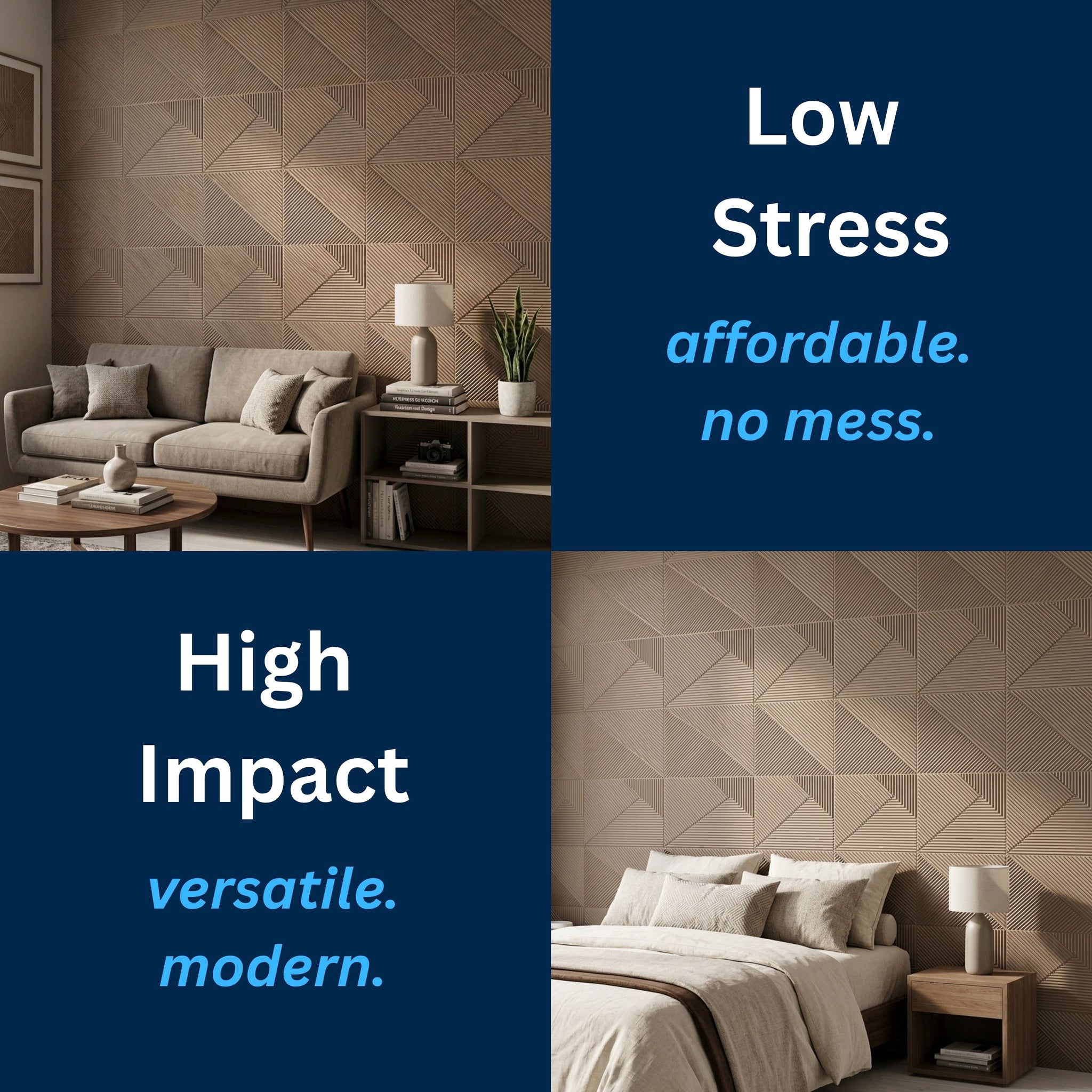3D Peel and Stick Wall Panels - Soft-Touch Matte Finish, 1.6 ft X 3.4 ft - Rose Taupe