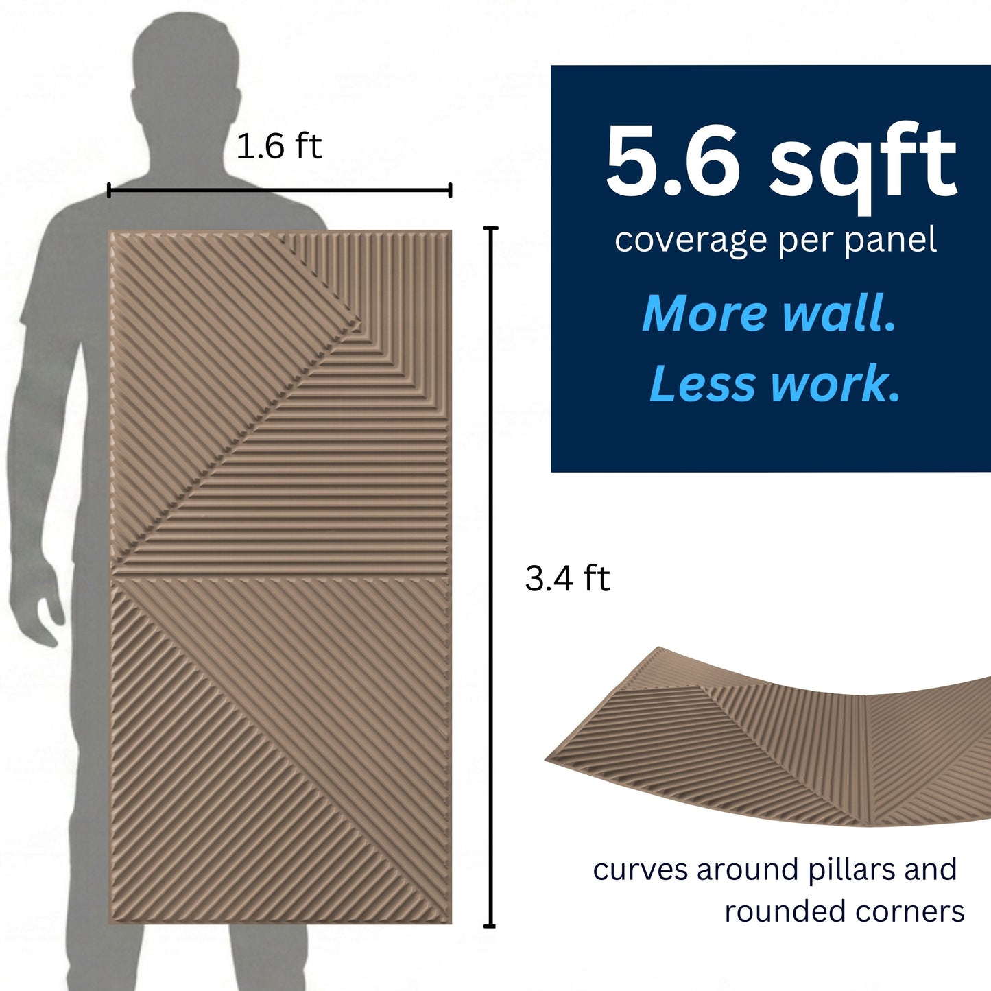 3D Peel and Stick Wall Panels - Soft-Touch Matte Finish, 1.6 ft X 3.4 ft - Rose Taupe