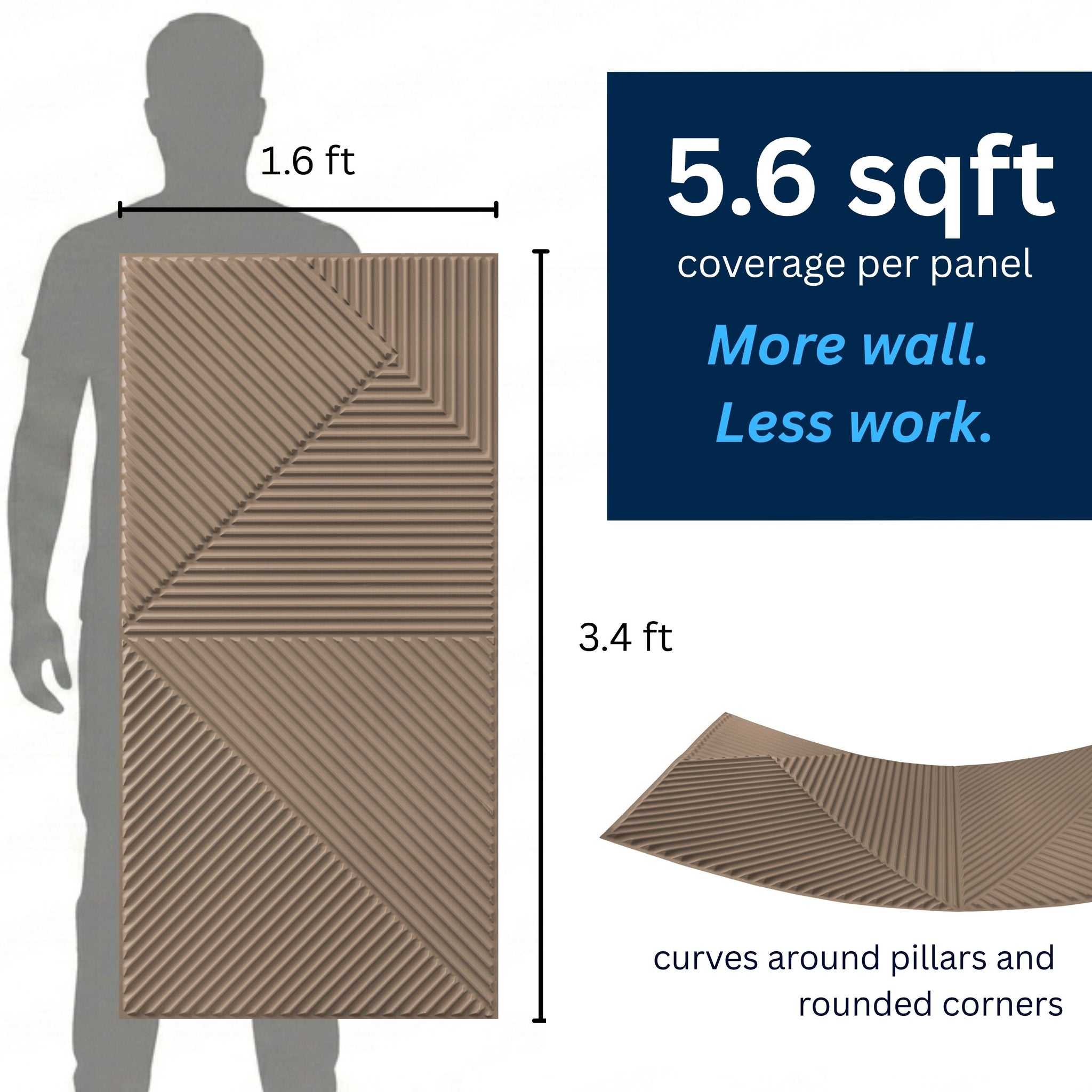 3D Peel and Stick Wall Panels - Soft-Touch Matte Finish, 1.6 ft X 3.4 ft - Rose Taupe