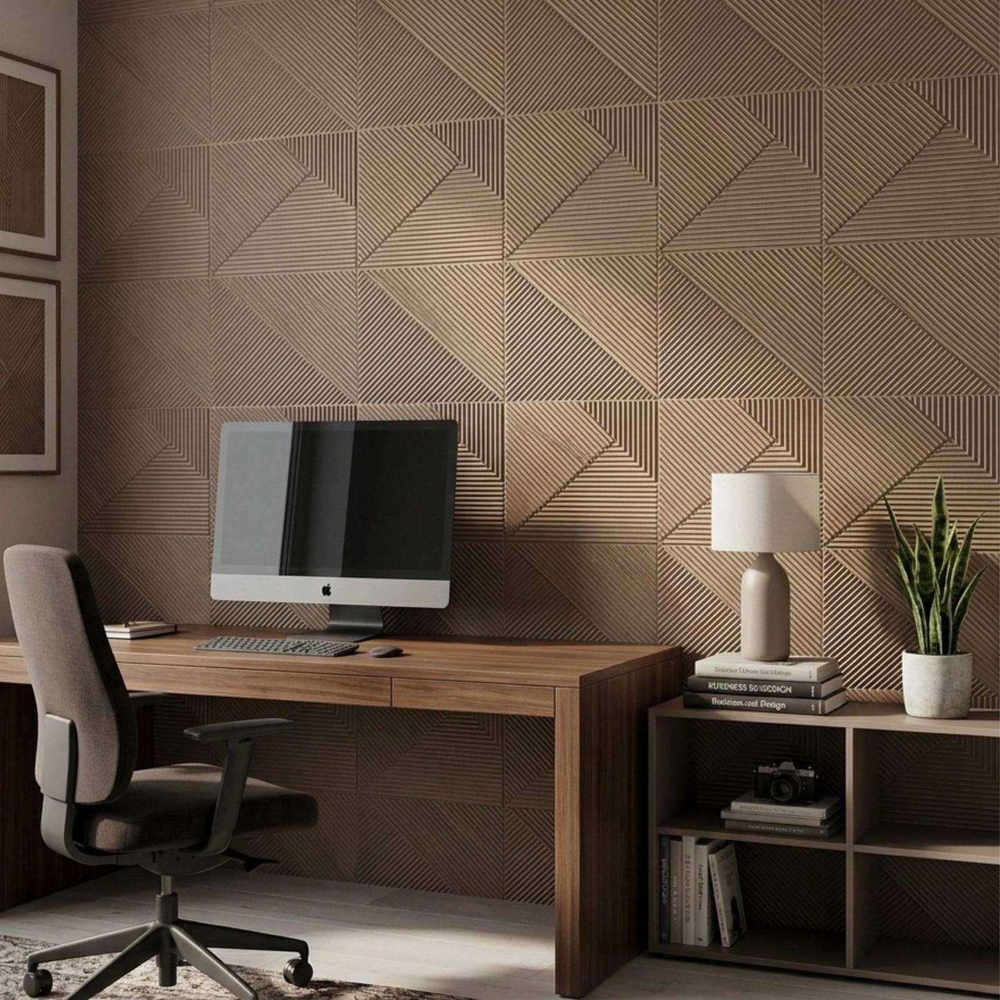 3D Peel and Stick Wall Panels - Soft-Touch Matte Finish, 1.6 ft X 3.4 ft - Rose Taupe