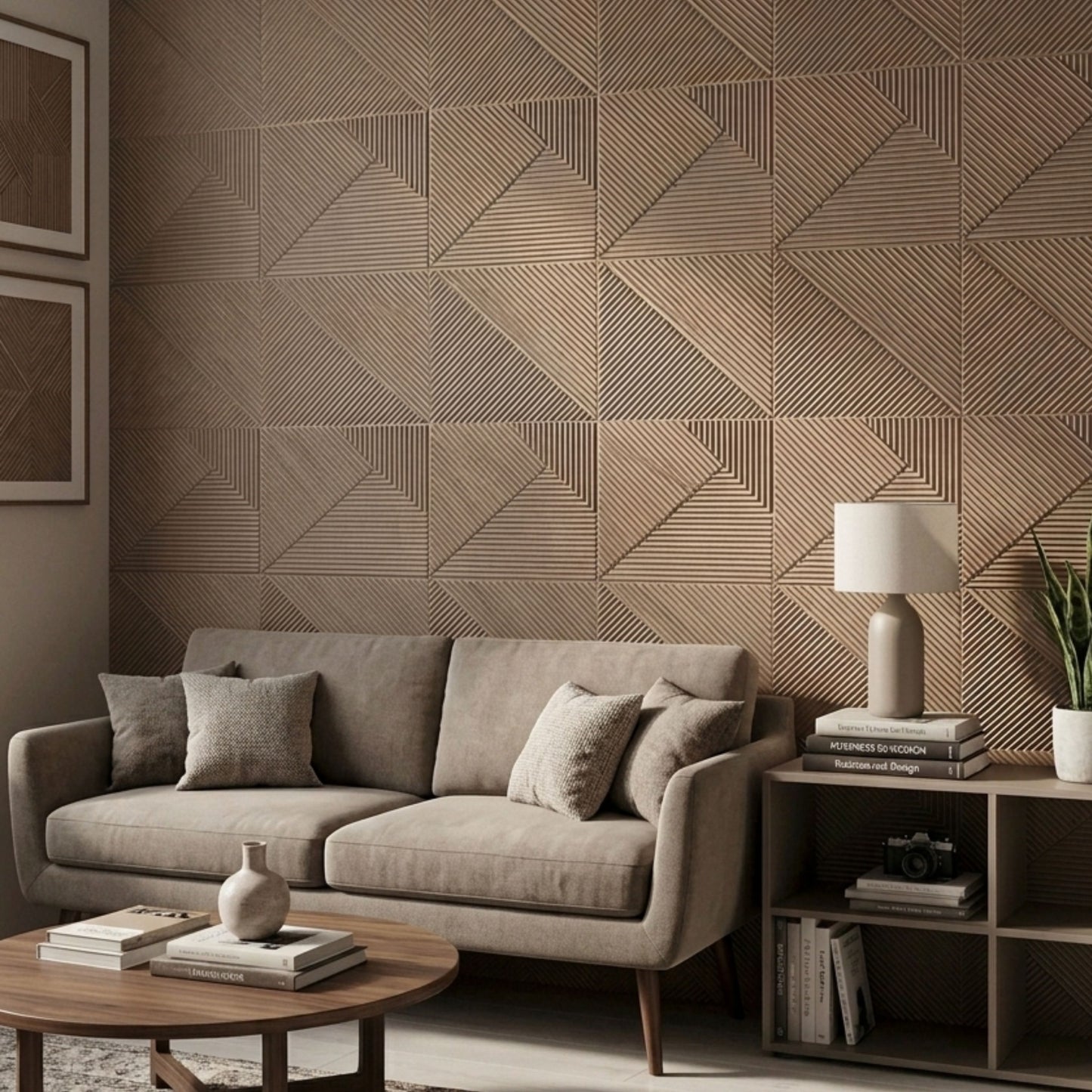 3D Peel and Stick Wall Panels - Soft-Touch Matte Finish, 1.6 ft X 3.4 ft - Rose Taupe