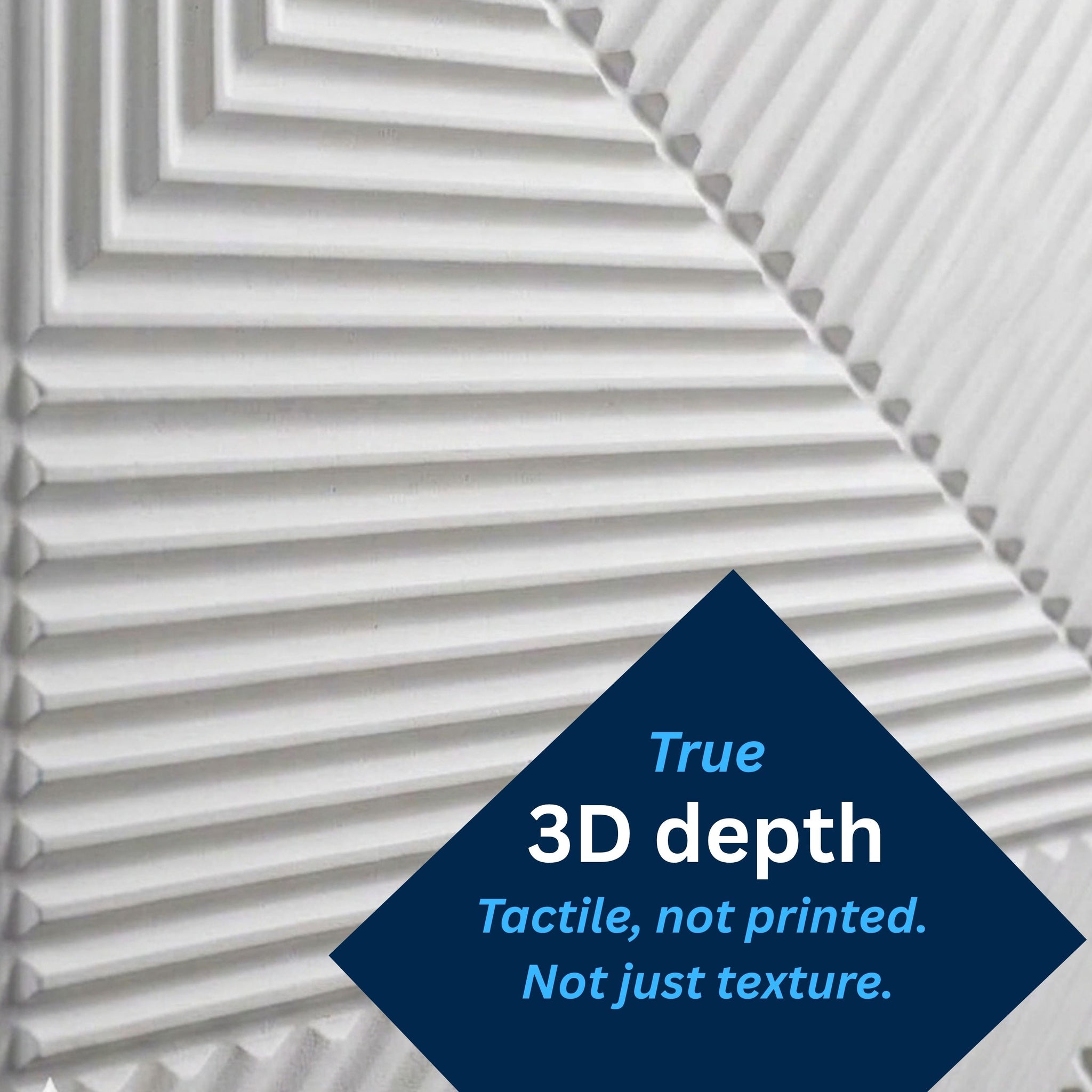 3D Peel and Stick Wall Panels - Soft-Touch Matte Finish, 1.6 ft X 3.4 ft - White
