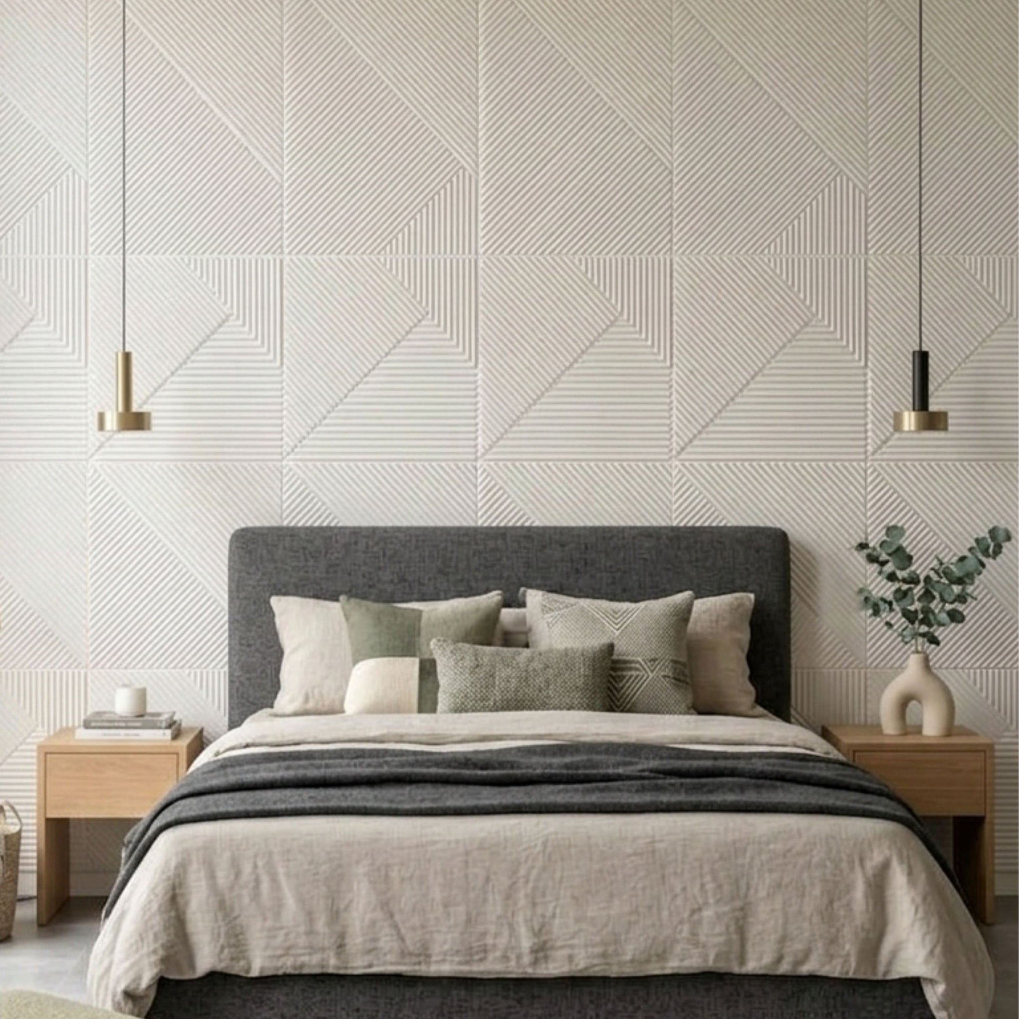 3D Peel and Stick Wall Panels - Soft-Touch Matte Finish, 1.6 ft X 3.4 ft - White