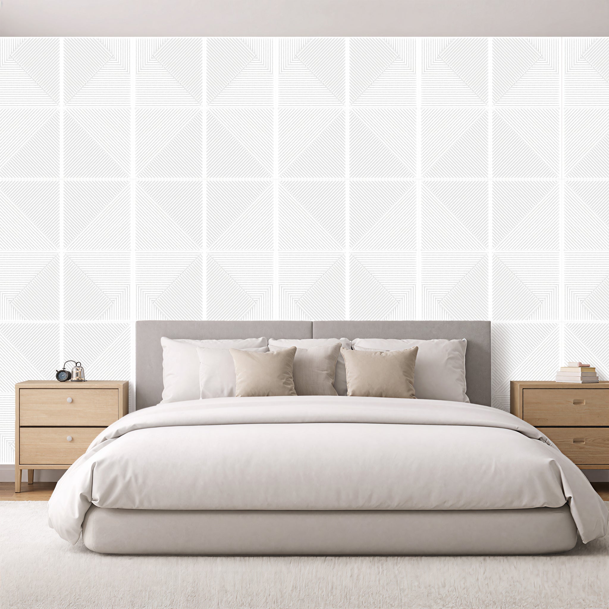 3D Peel and Stick Wall Panels - Soft-Touch Matte Finish, 1.6 ft X 3.4 ft - White
