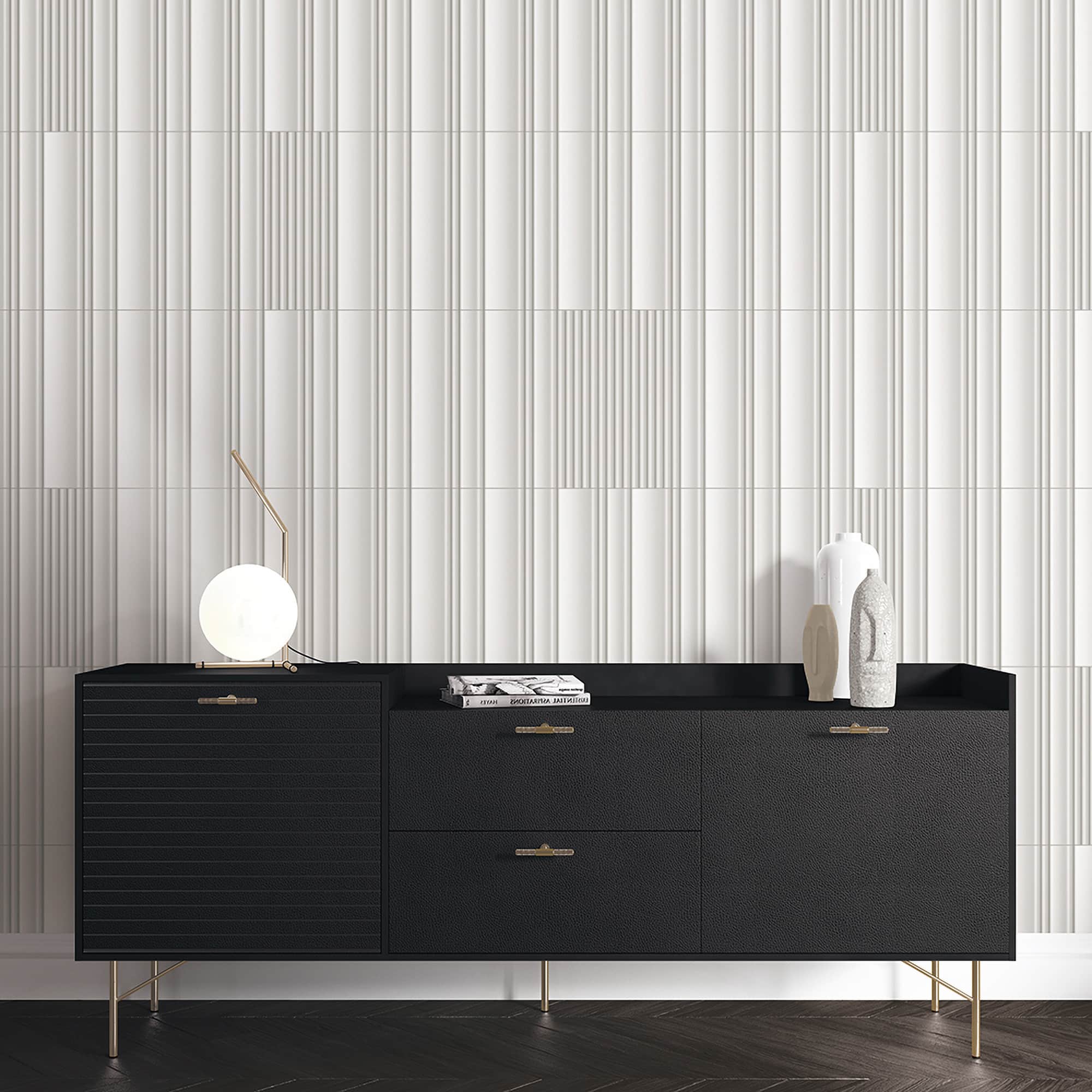 Textured Wallpaper Stripes in Grey