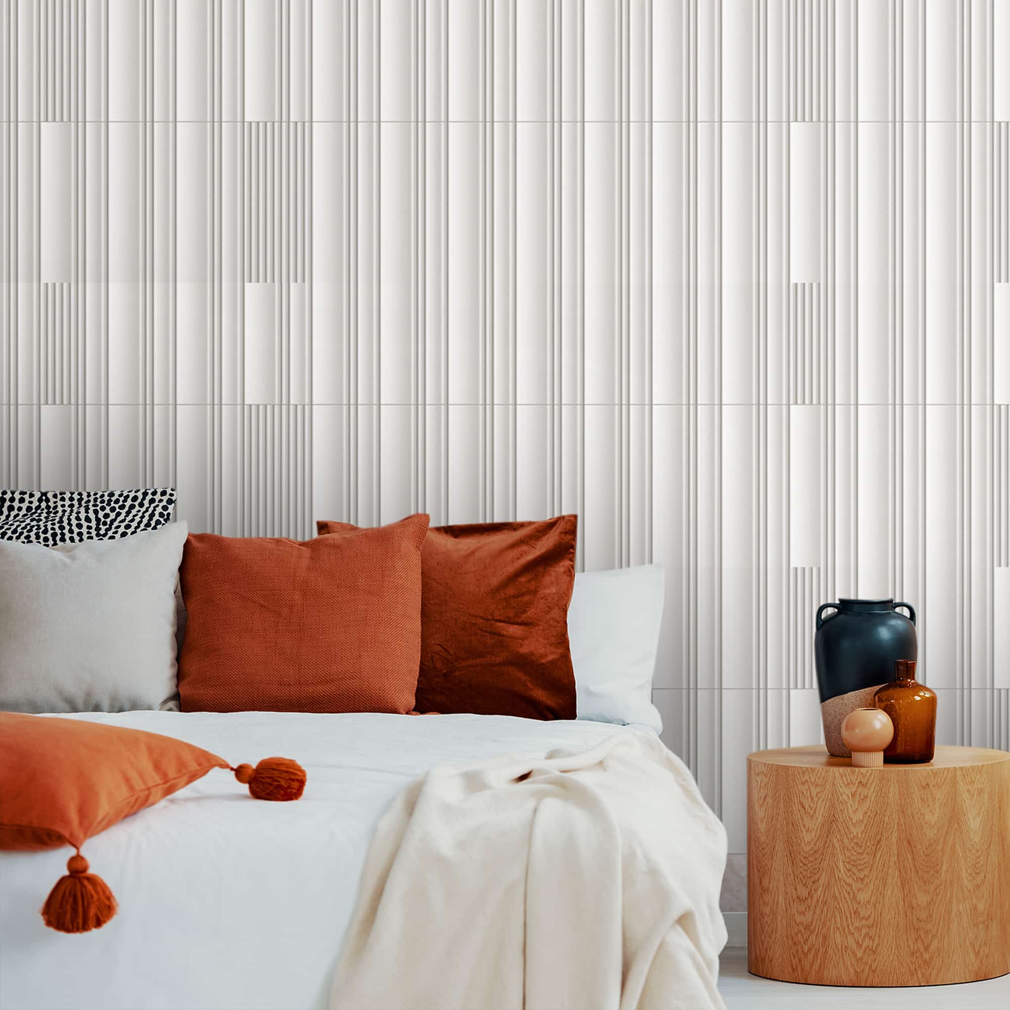 Textured Wallpaper Stripes in Grey