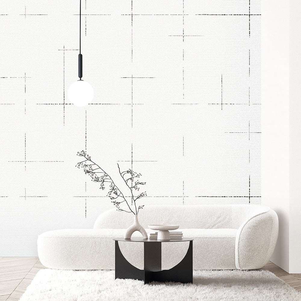 Textured Wallpaper Abstract in White|Black