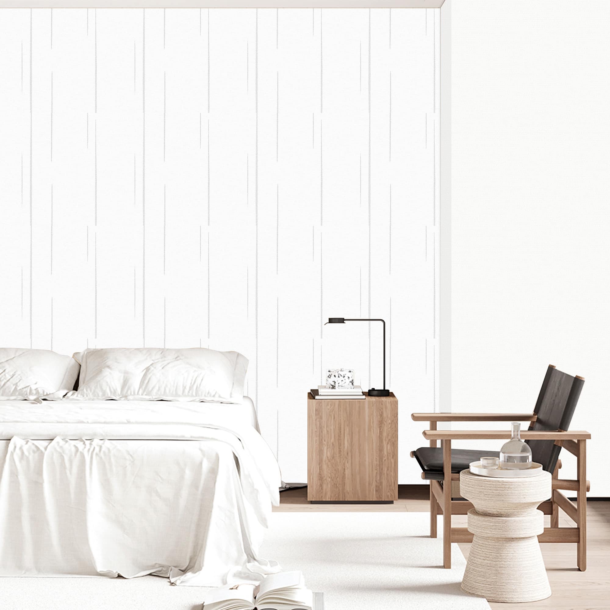 Textured Wallpaper Abstract in Whie|Silver