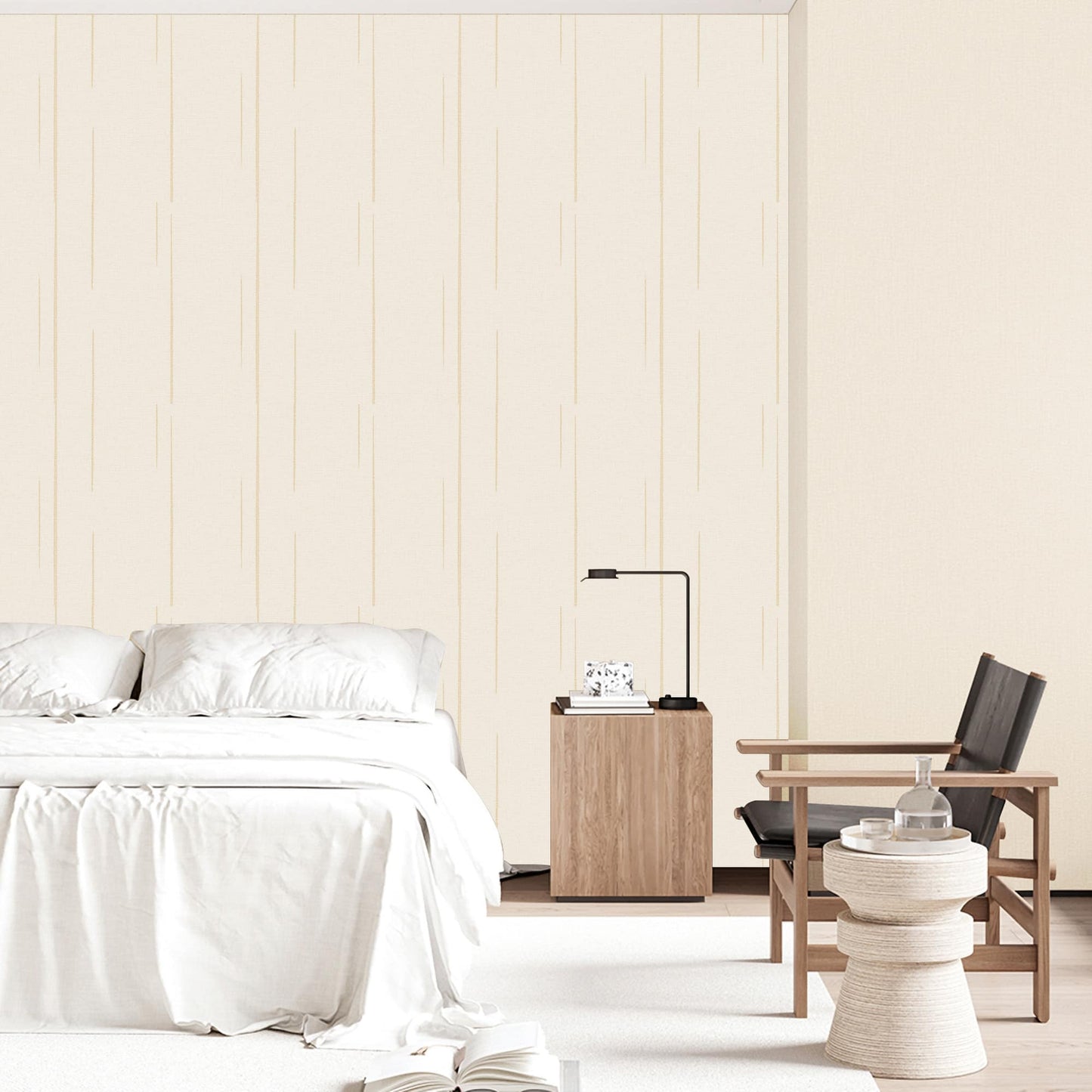 Textured Wallpaper Abstract in Cream|Gold