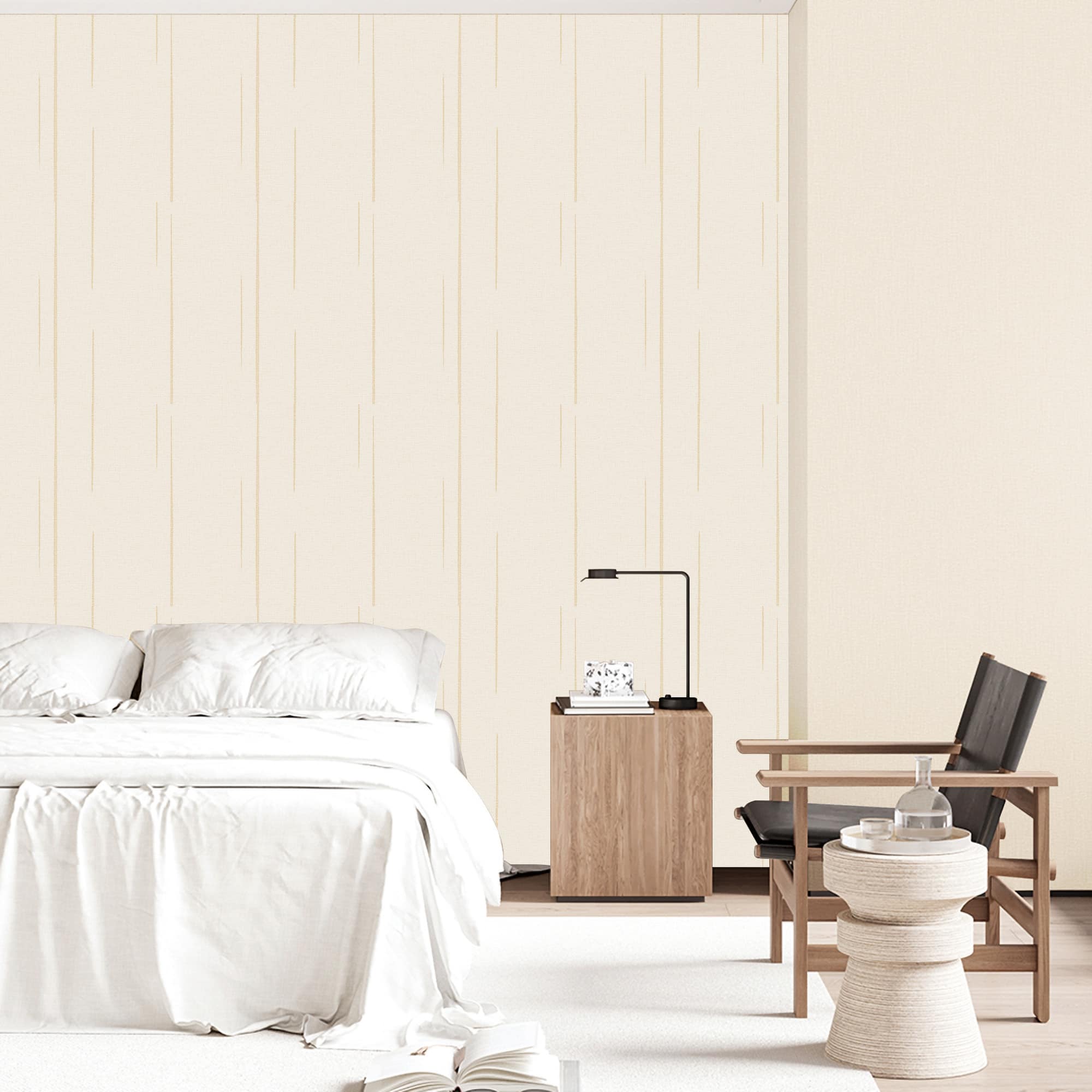 Textured Wallpaper Abstract in Cream|Gold