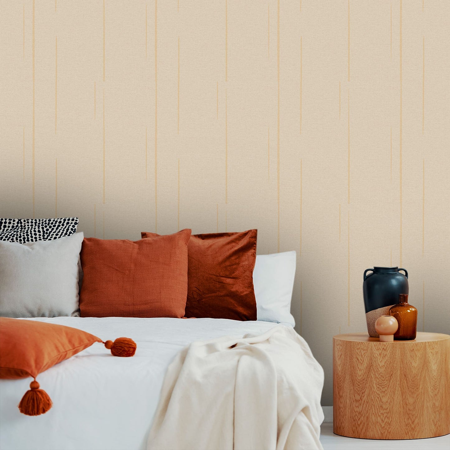 Textured Wallpaper Abstract in Beige|Gold