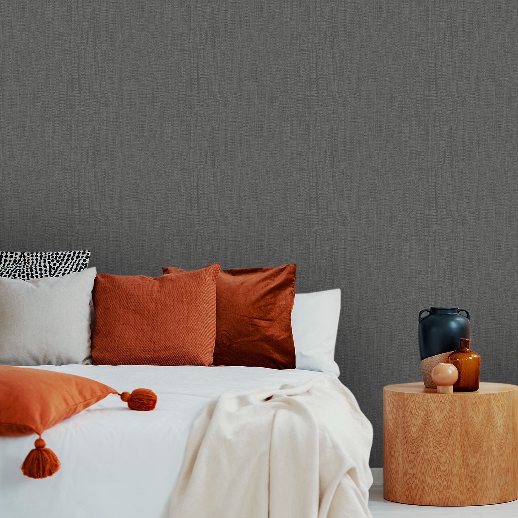 Textured Wallpaper Abstract in Charcoal|Grey