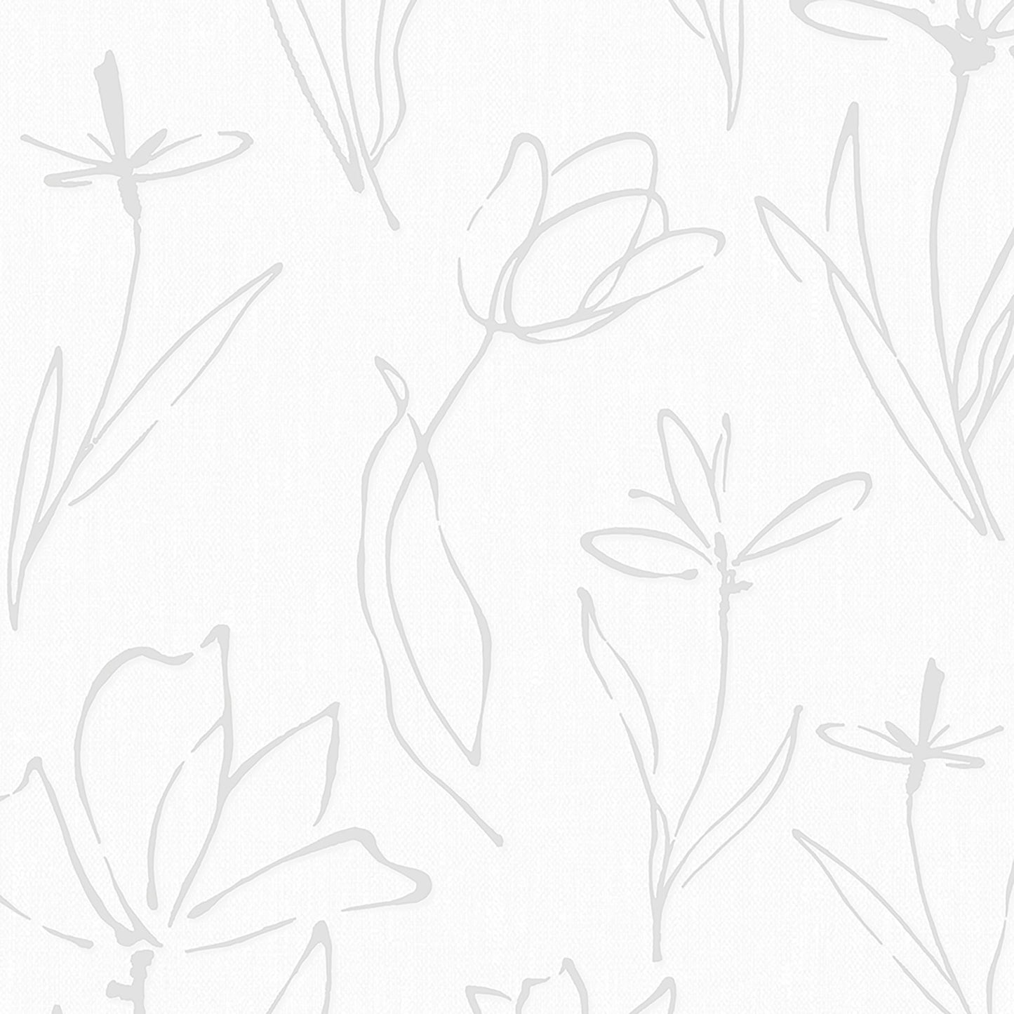 Textured Wallpaper Floral in White|Silver
