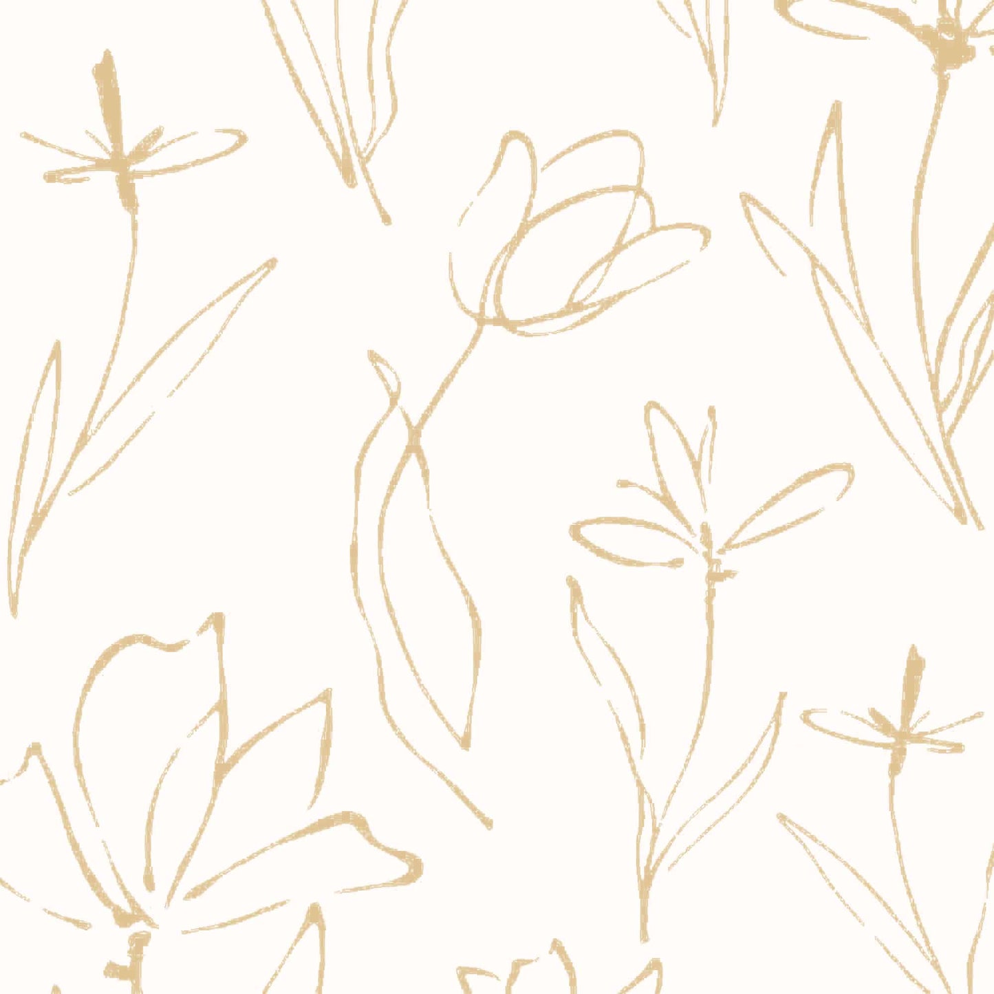 Textured Wallpaper Floral in Cream|Gold