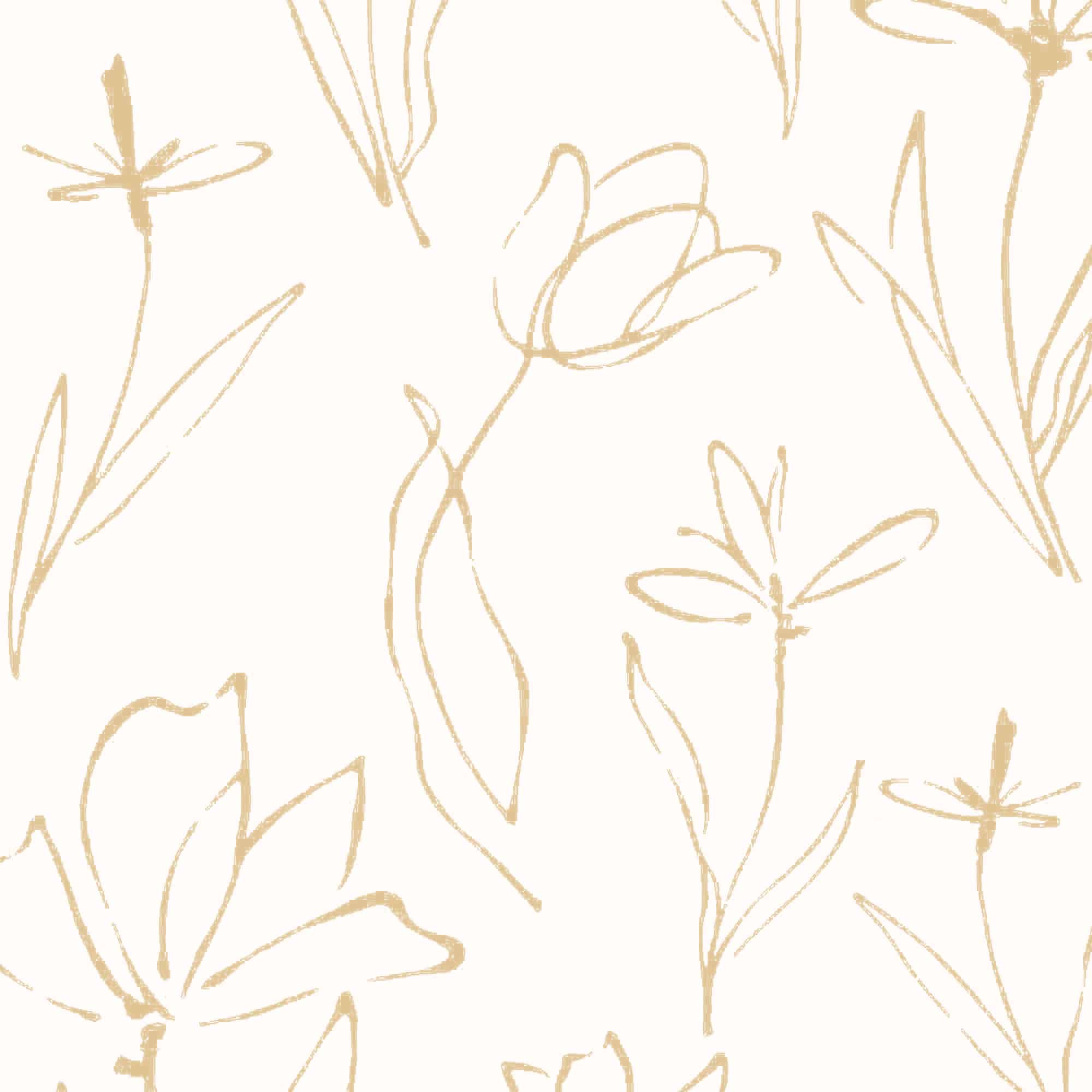 Textured Wallpaper Floral in Cream|Gold