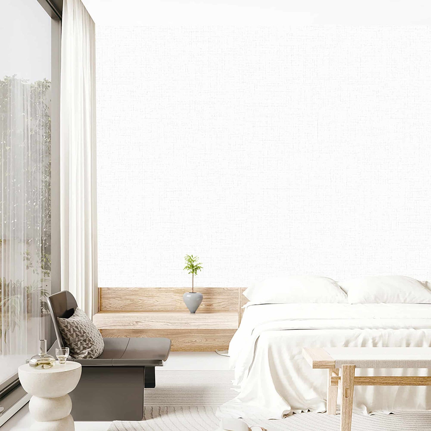 Textured Wallpaper Abstract in White