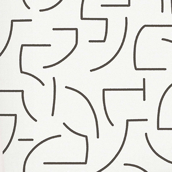 Textured Wallpaper Geometric in White|Black
