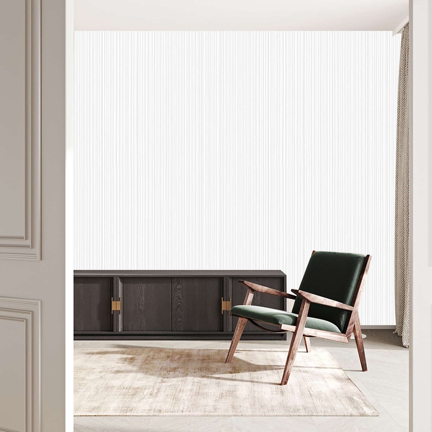 Textured Wallpaper Stripes in White