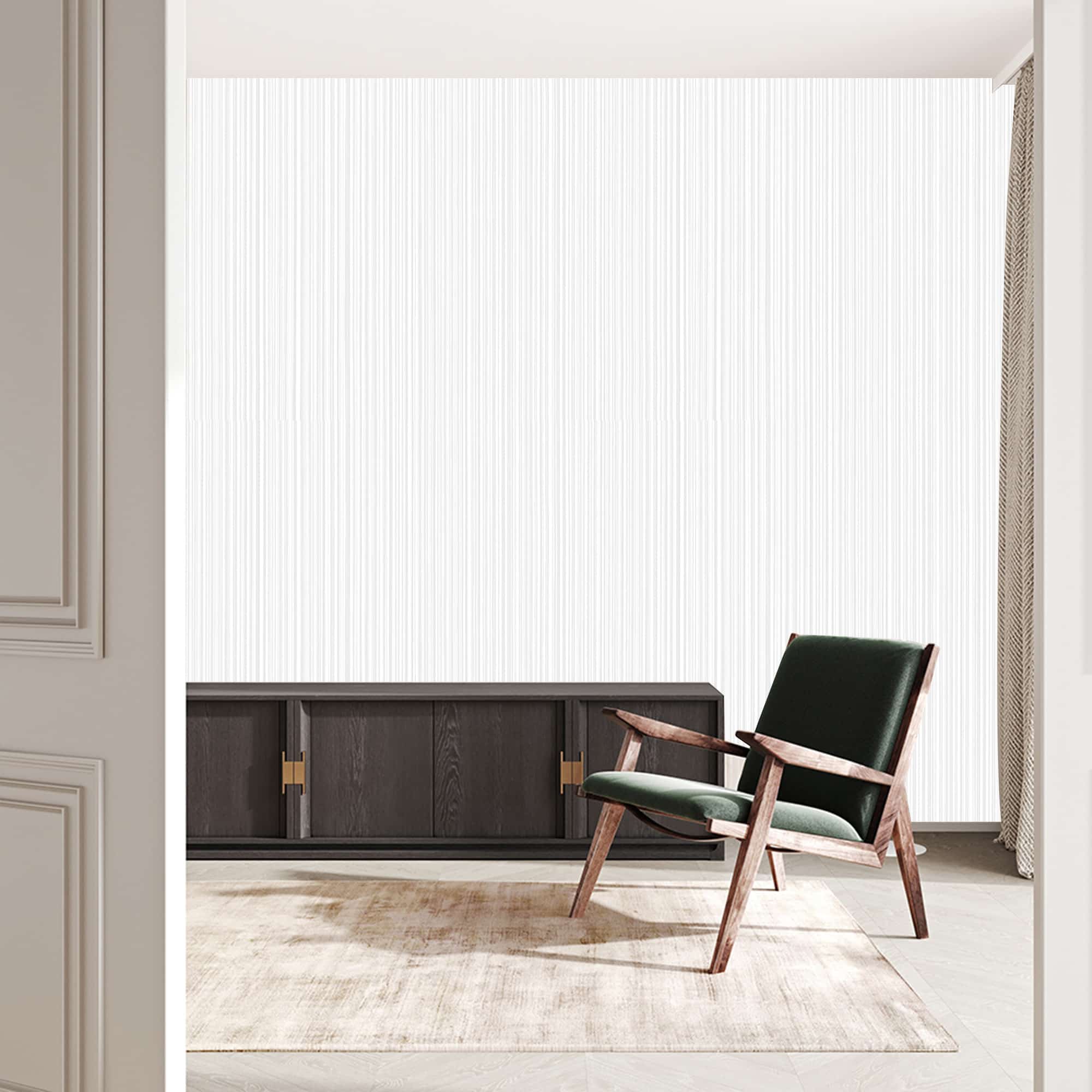 Textured Wallpaper Stripes in White