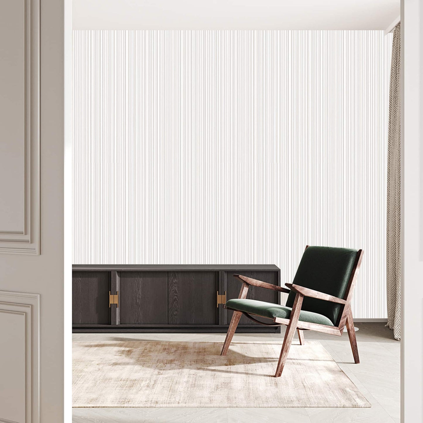 Textured Wallpaper Stripes in Cream