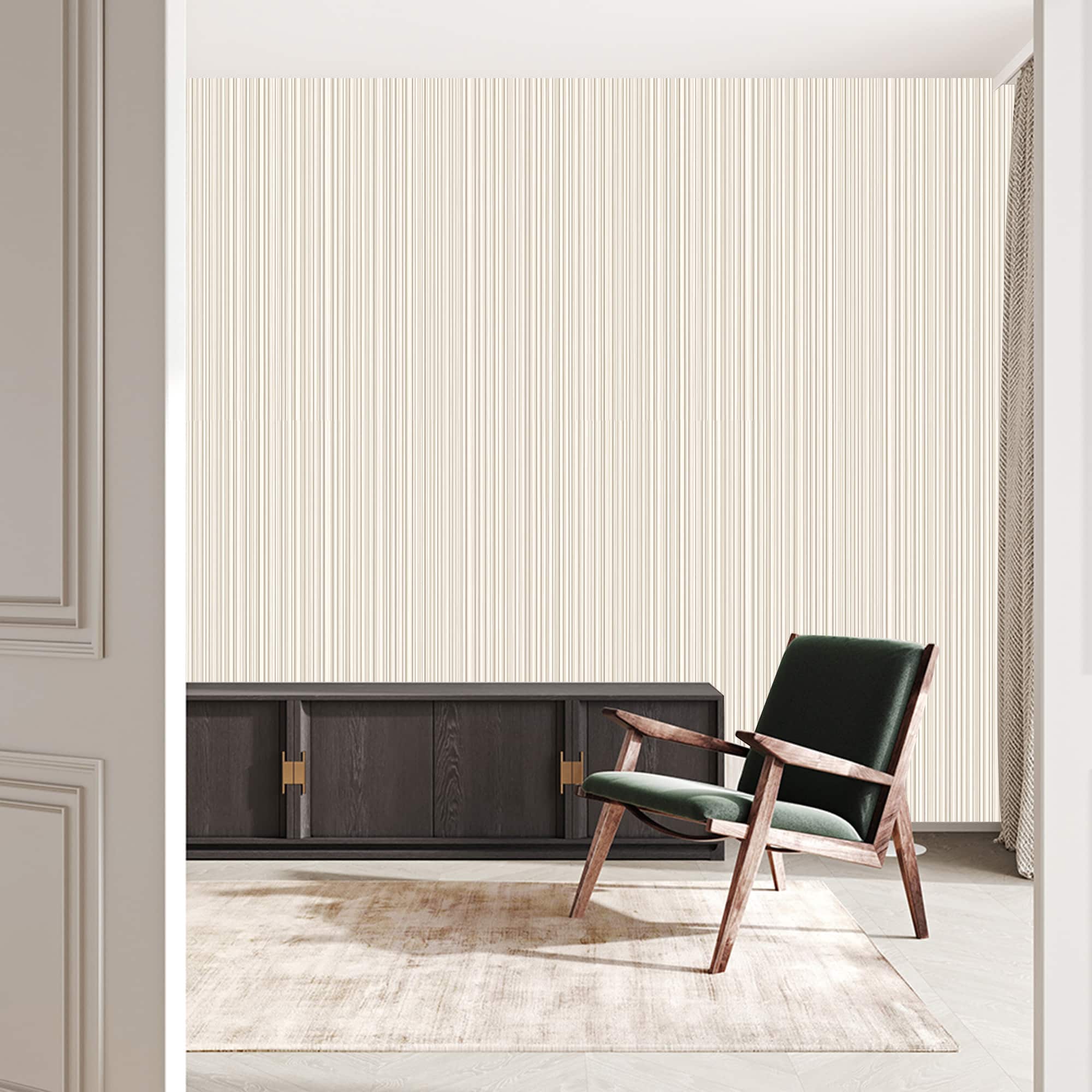 Textured Wallpaper Stripes in Beige