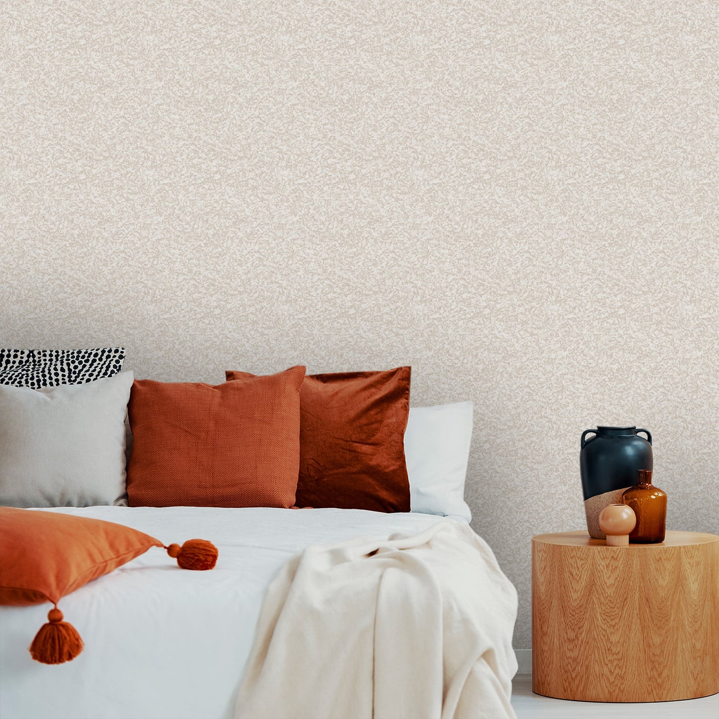 Textured Wallpaper Abstract in White|Beige