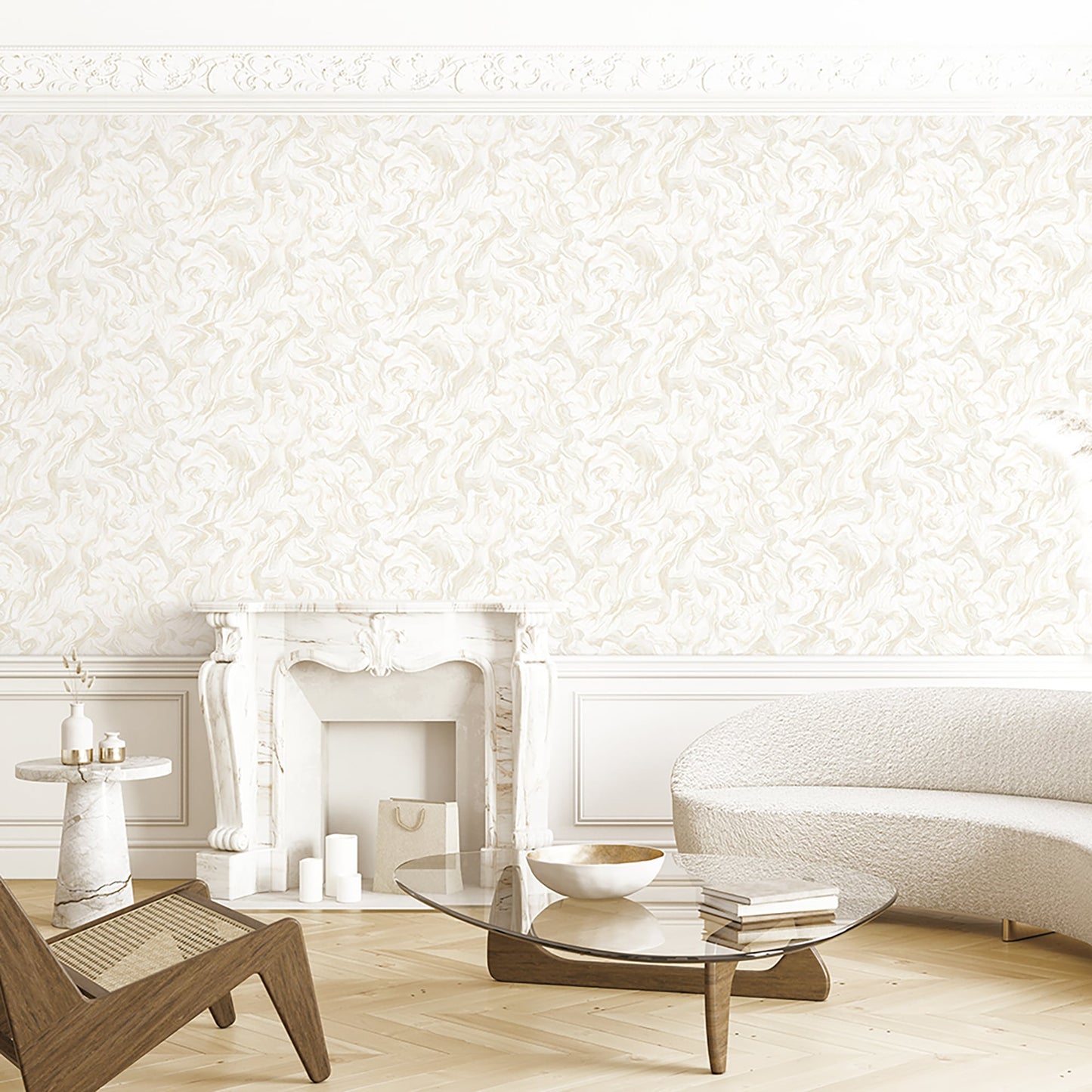 Textured Wallpaper Abstract in Cream|Beige