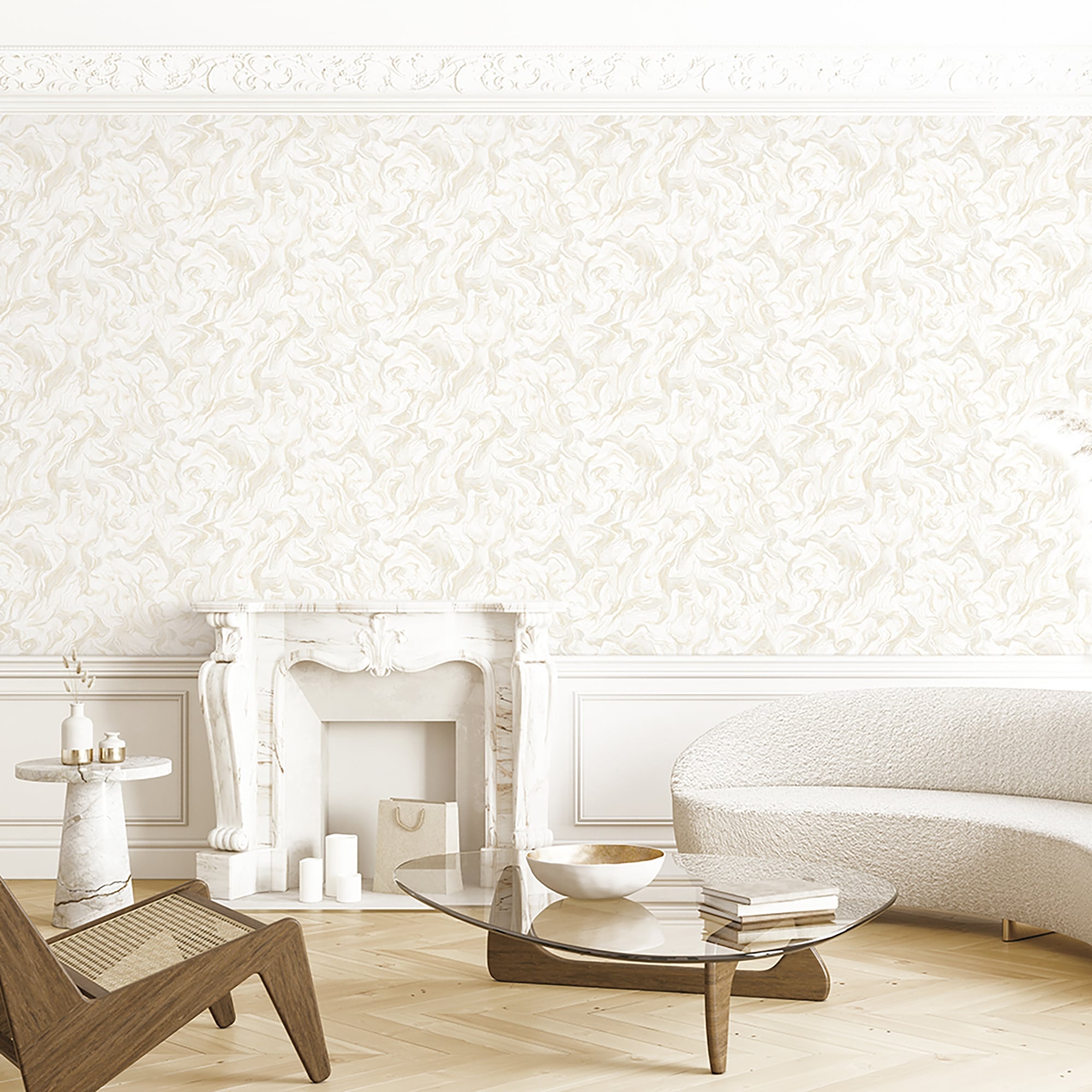 Textured Wallpaper Abstract in Cream|Beige